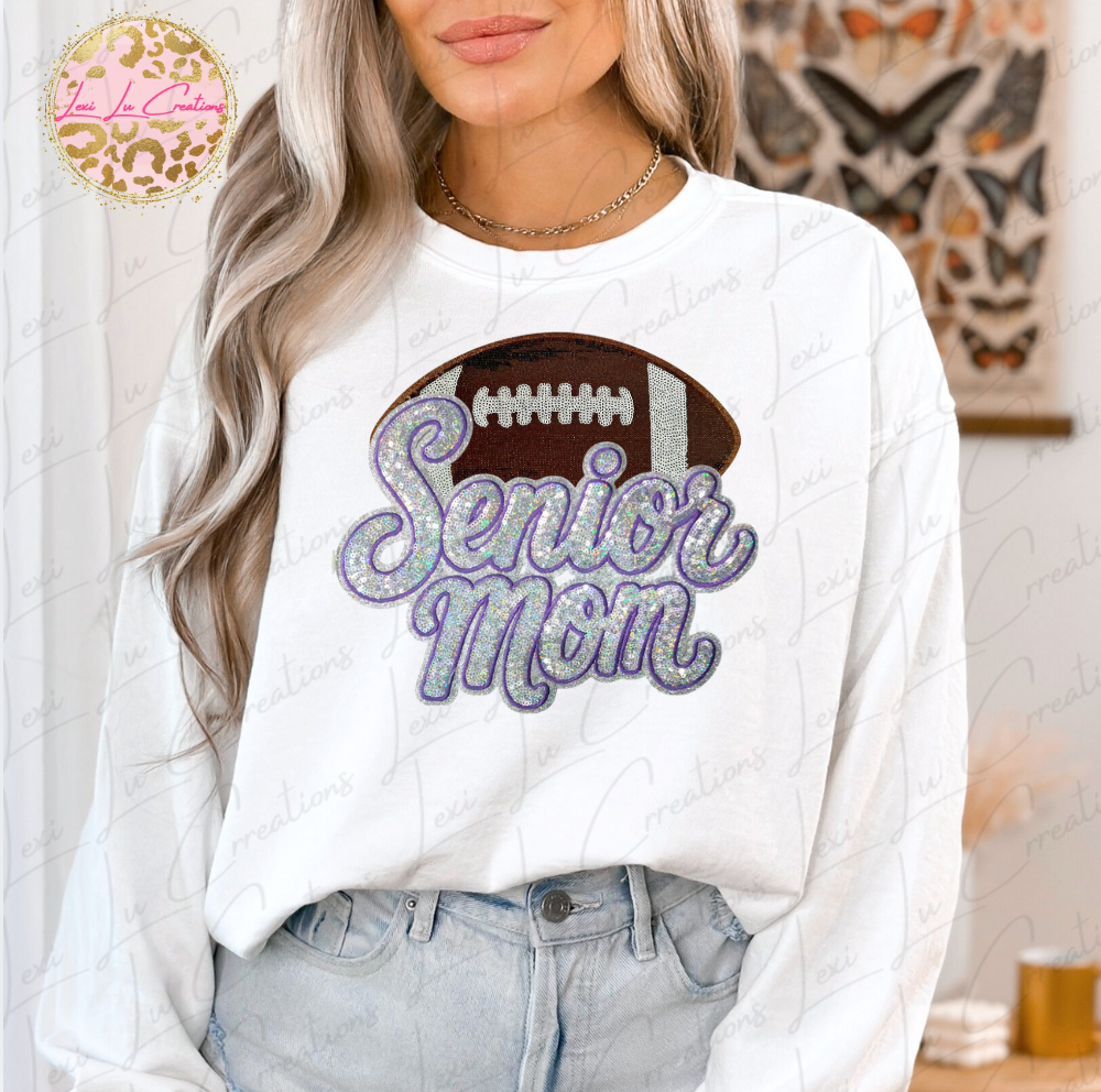 DTHS Senior Mom Football Patch Sweatshirt PREORDER
