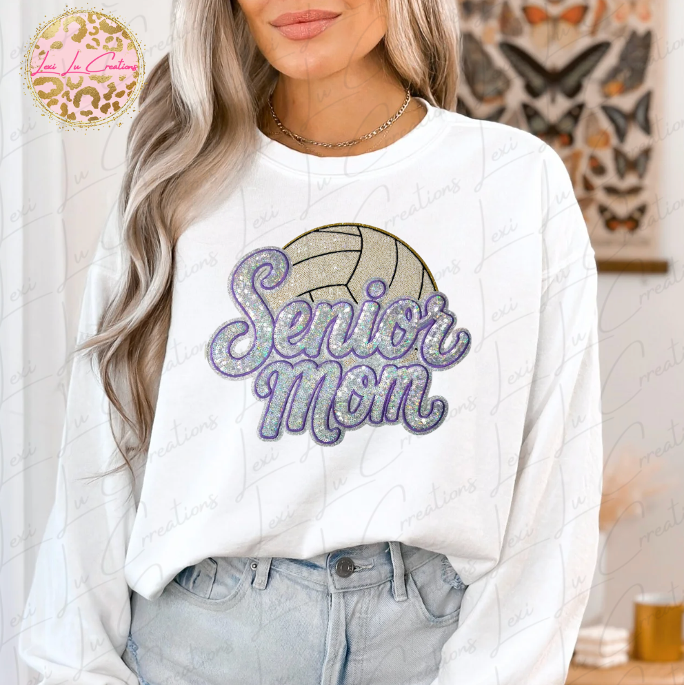 Senior Mom Volleyball Sequin Shirt
