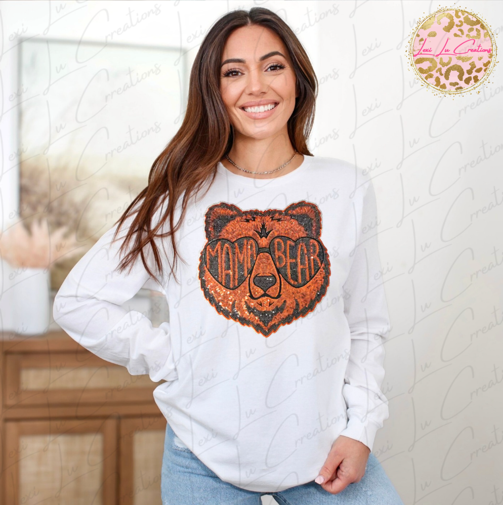 LONG SLEEVE - Mama Bear Sequin Shirt