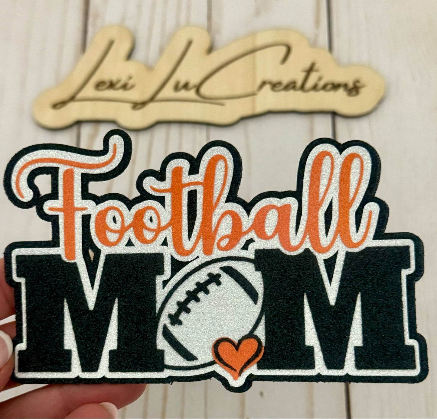 Football Mom Glitter Hat Patch