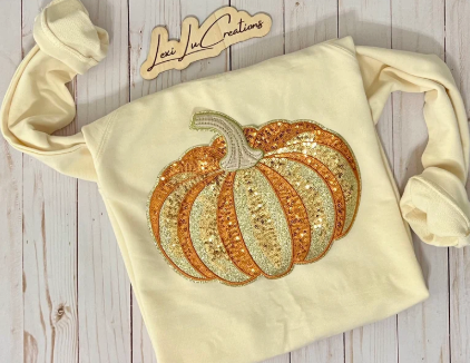 LONG SLEEVE - Sequin Pumpkin Fall