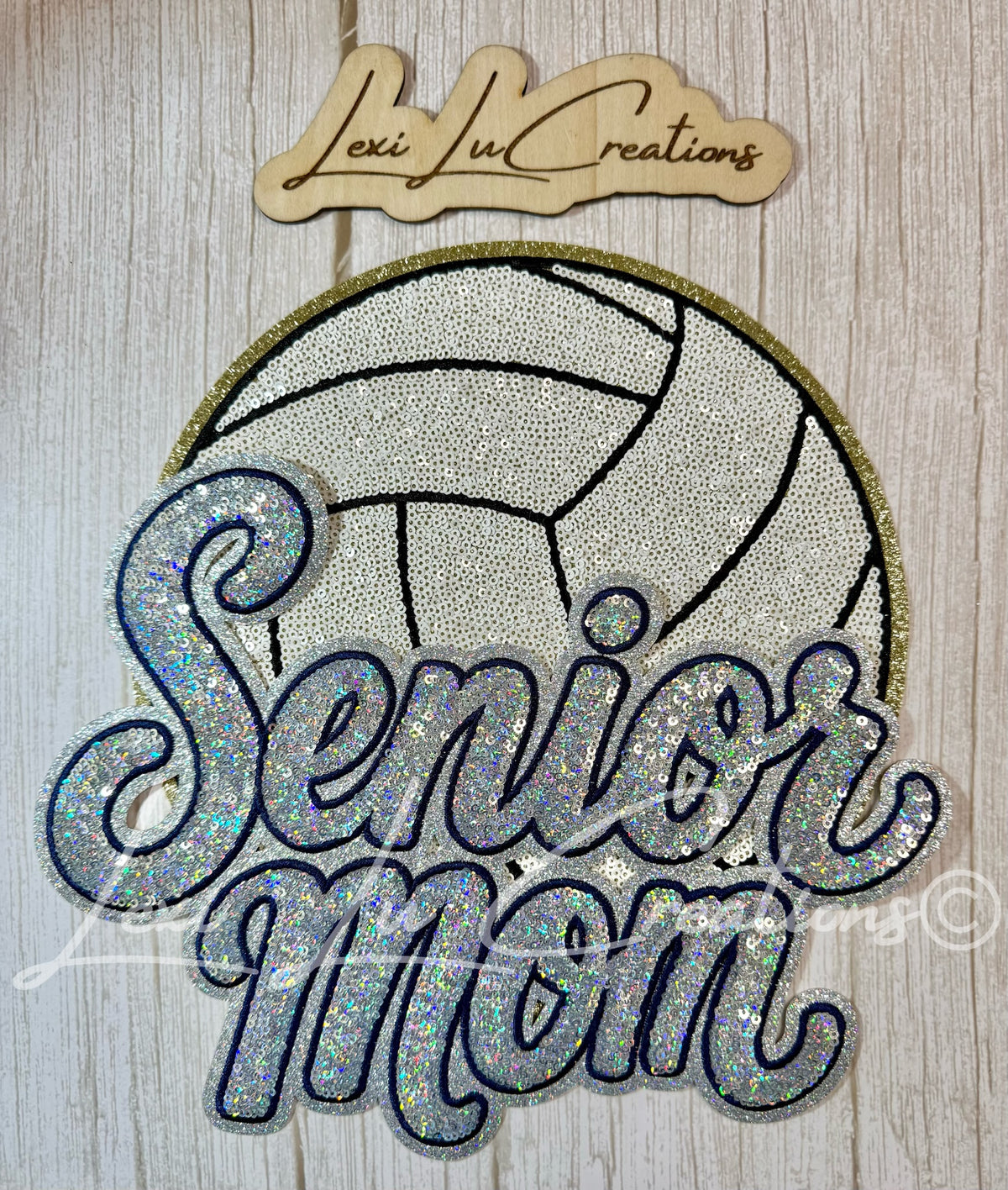 LONG SLEEVE - Senior Mom Volleyball Sequin Shirt - 4 Stitch Color Options