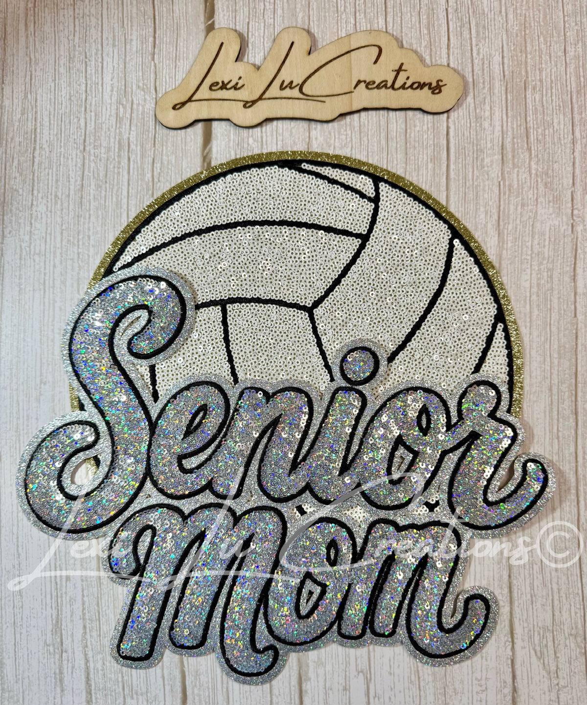 LONG SLEEVE - Senior Mom Volleyball Sequin Shirt - 4 Stitch Color Options