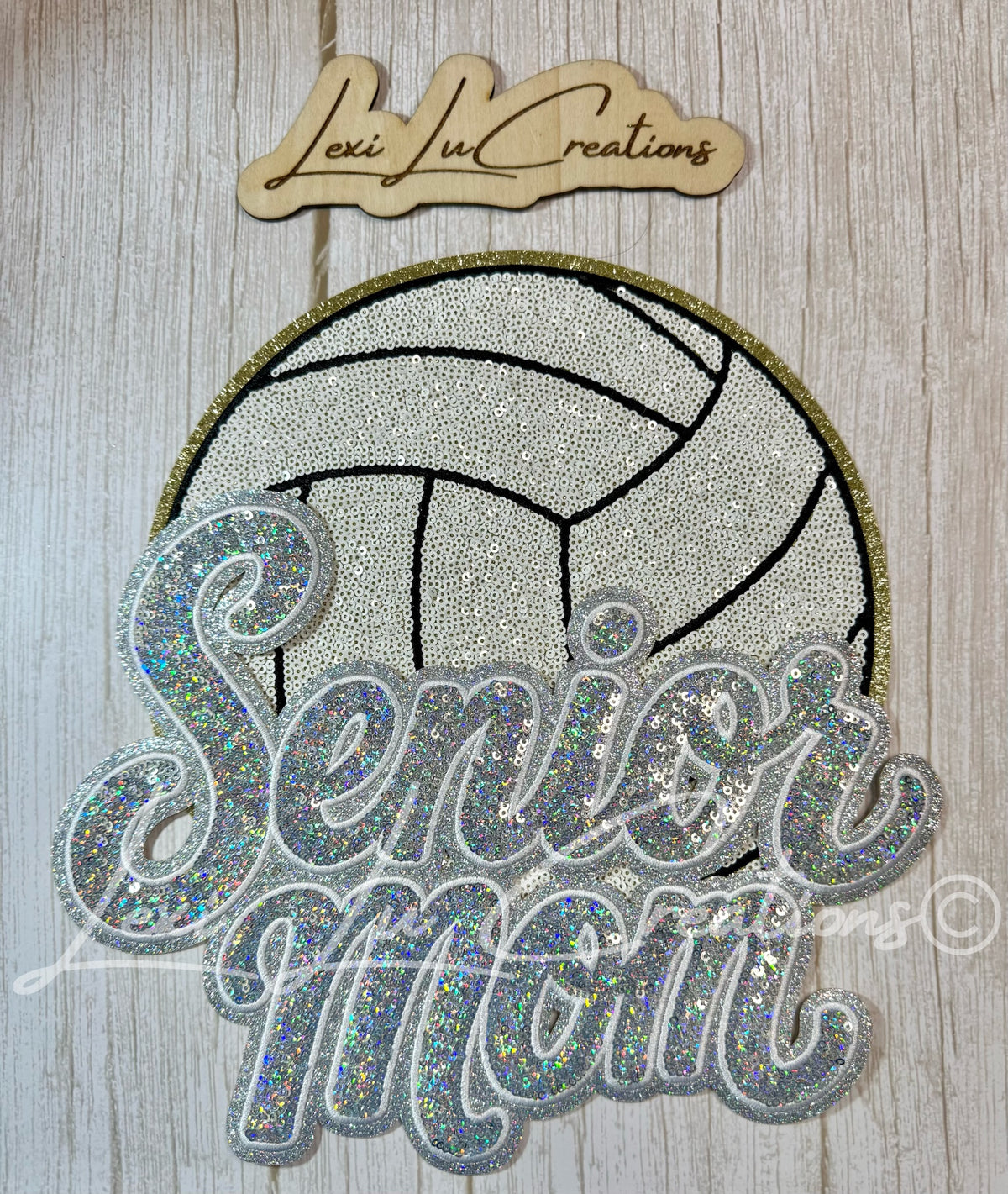 LONG SLEEVE - Senior Mom Volleyball Sequin Shirt - 4 Stitch Color Options