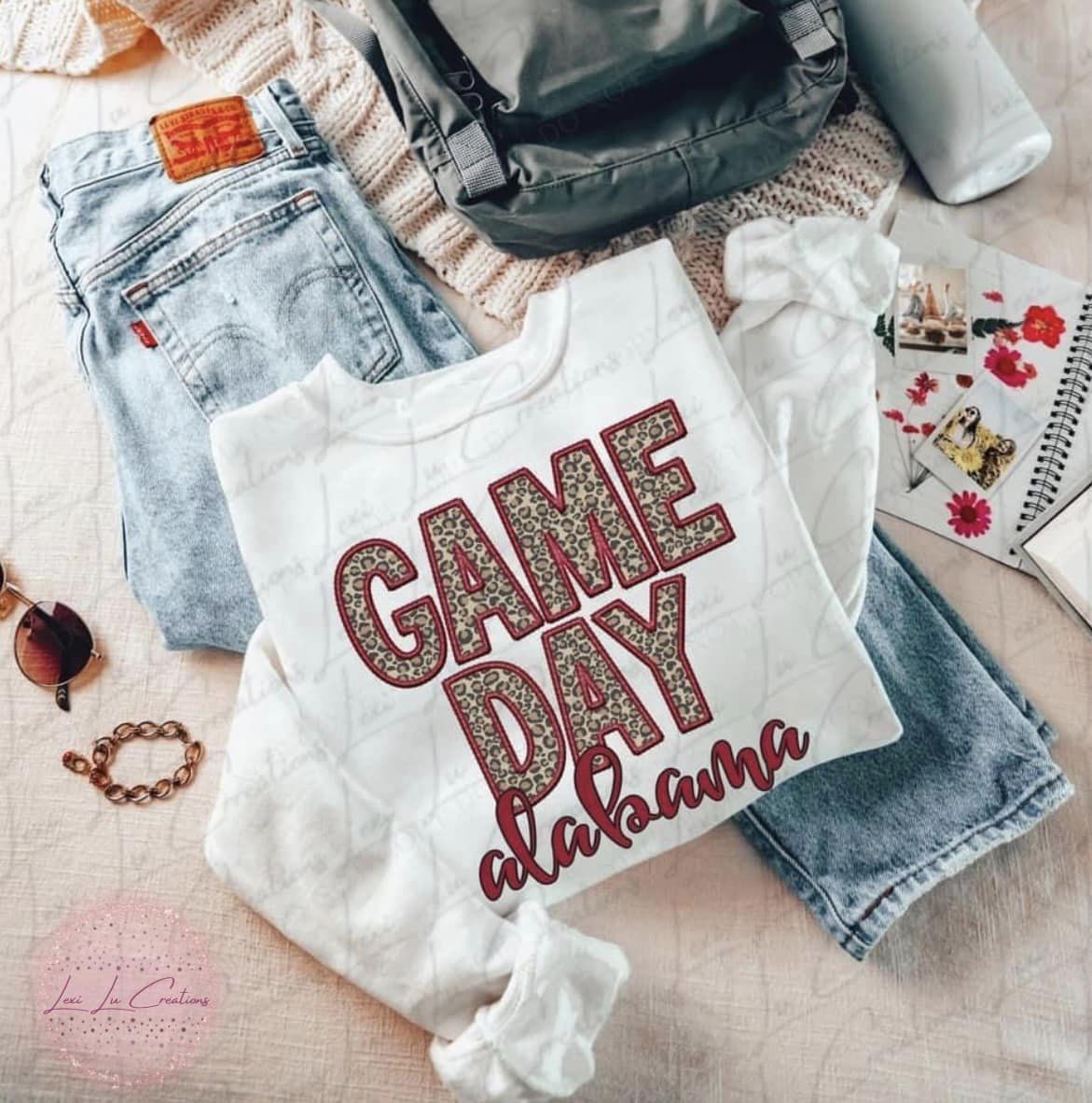 Game Day Faux Embroidery