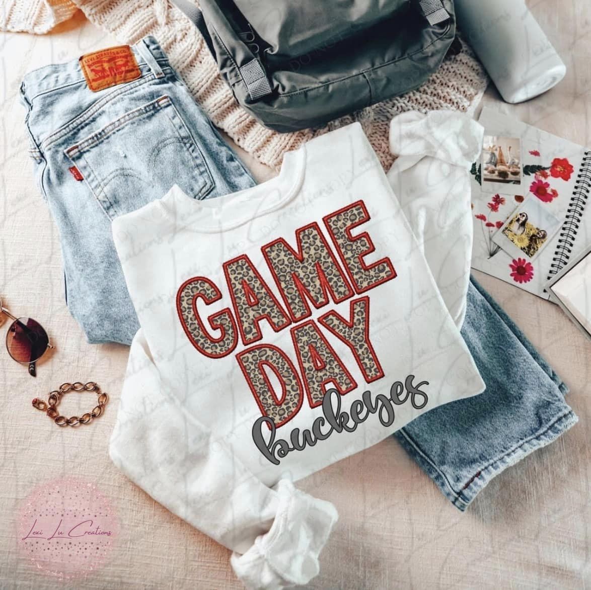 Game Day Faux Embroidery