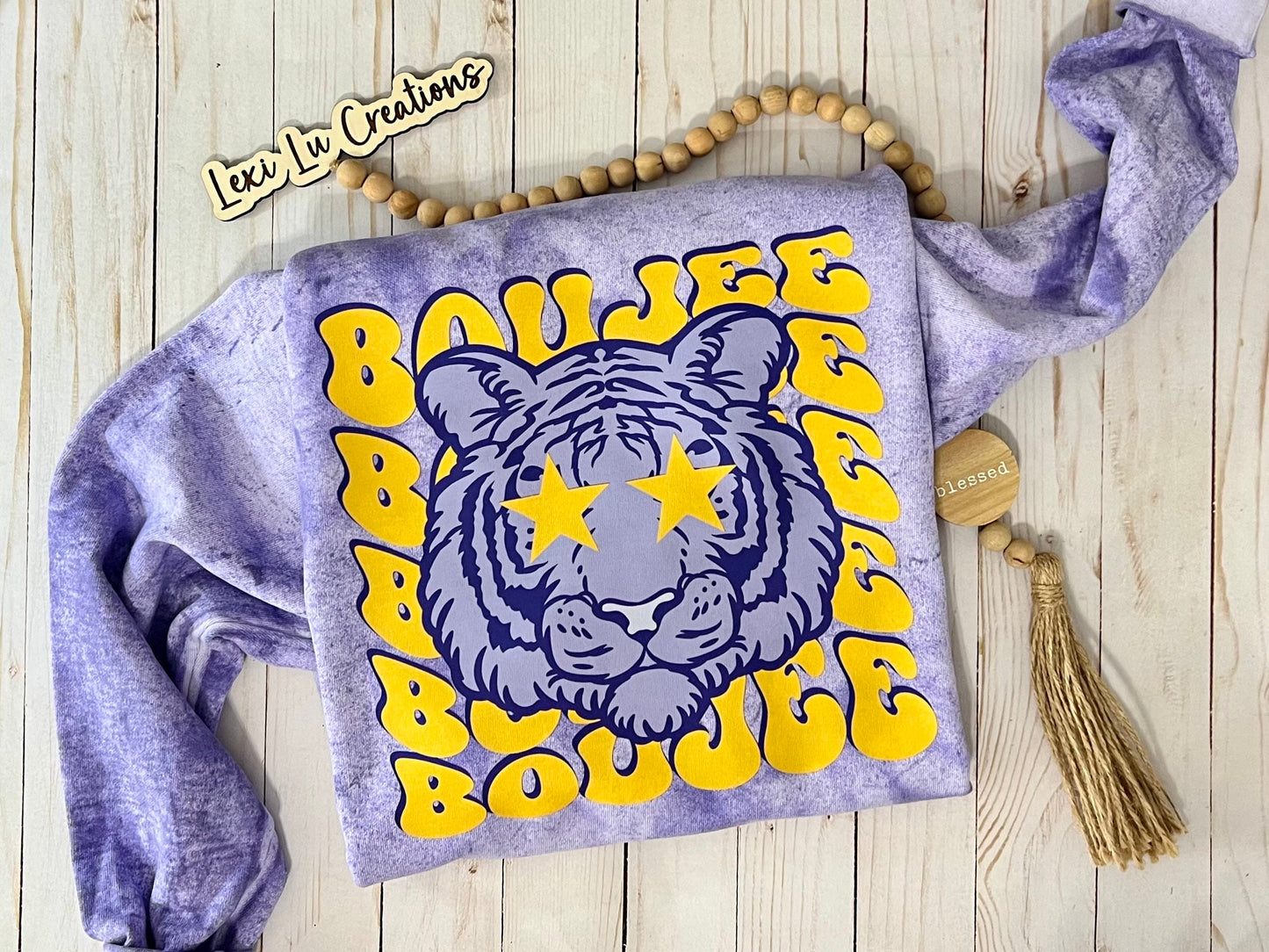 Boujee Tiger Face LSU Gameday Comfort Colors Shirt