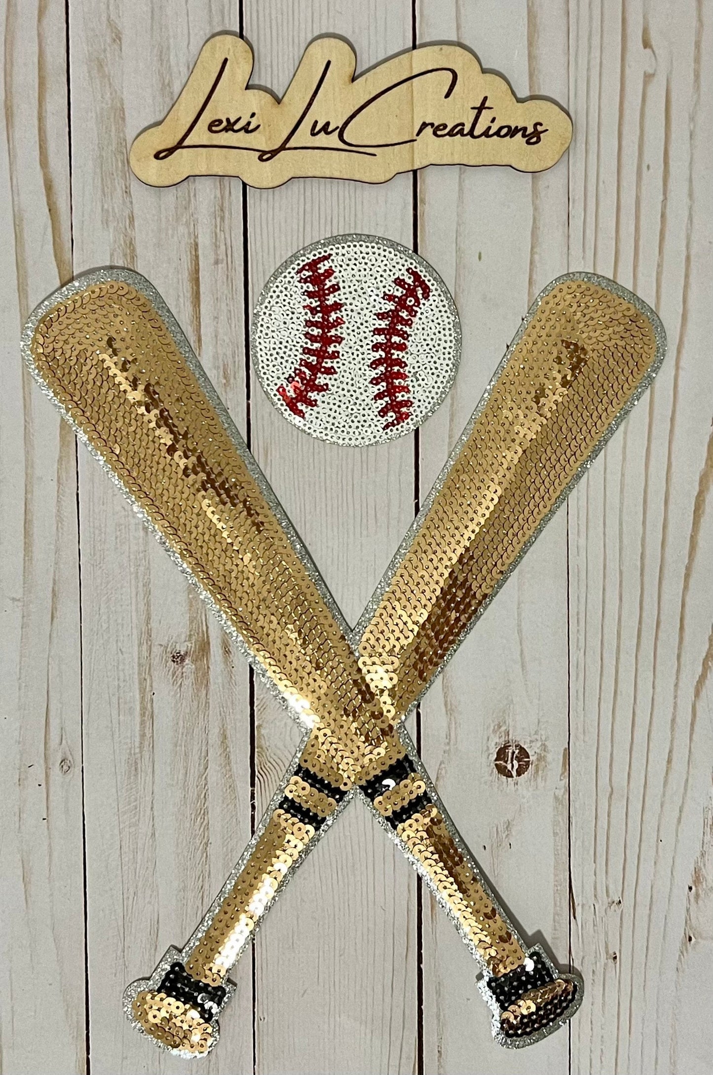Baseball Bat and Ball Iron On Patch | Softball Sequin Patch | Baseball Sequin Patch | Gameday Sequin Patch | Sequin Patch