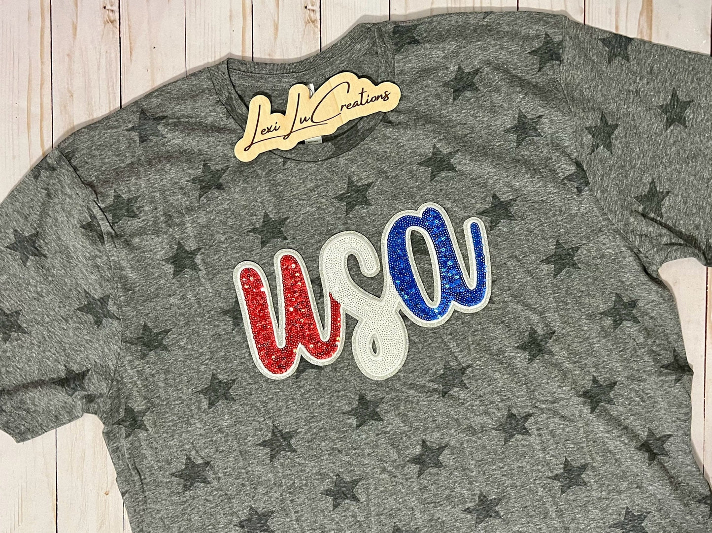 USA Sequin Patch Shirt | Patriotic 4th of July, Memorial Day