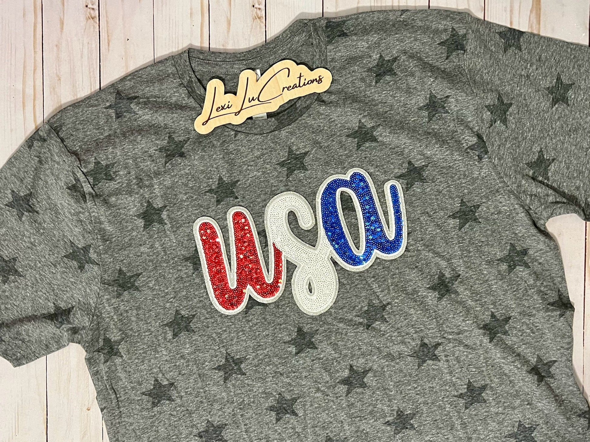USA Sequin Patch Shirt | Patriotic 4th of July, Memorial Day