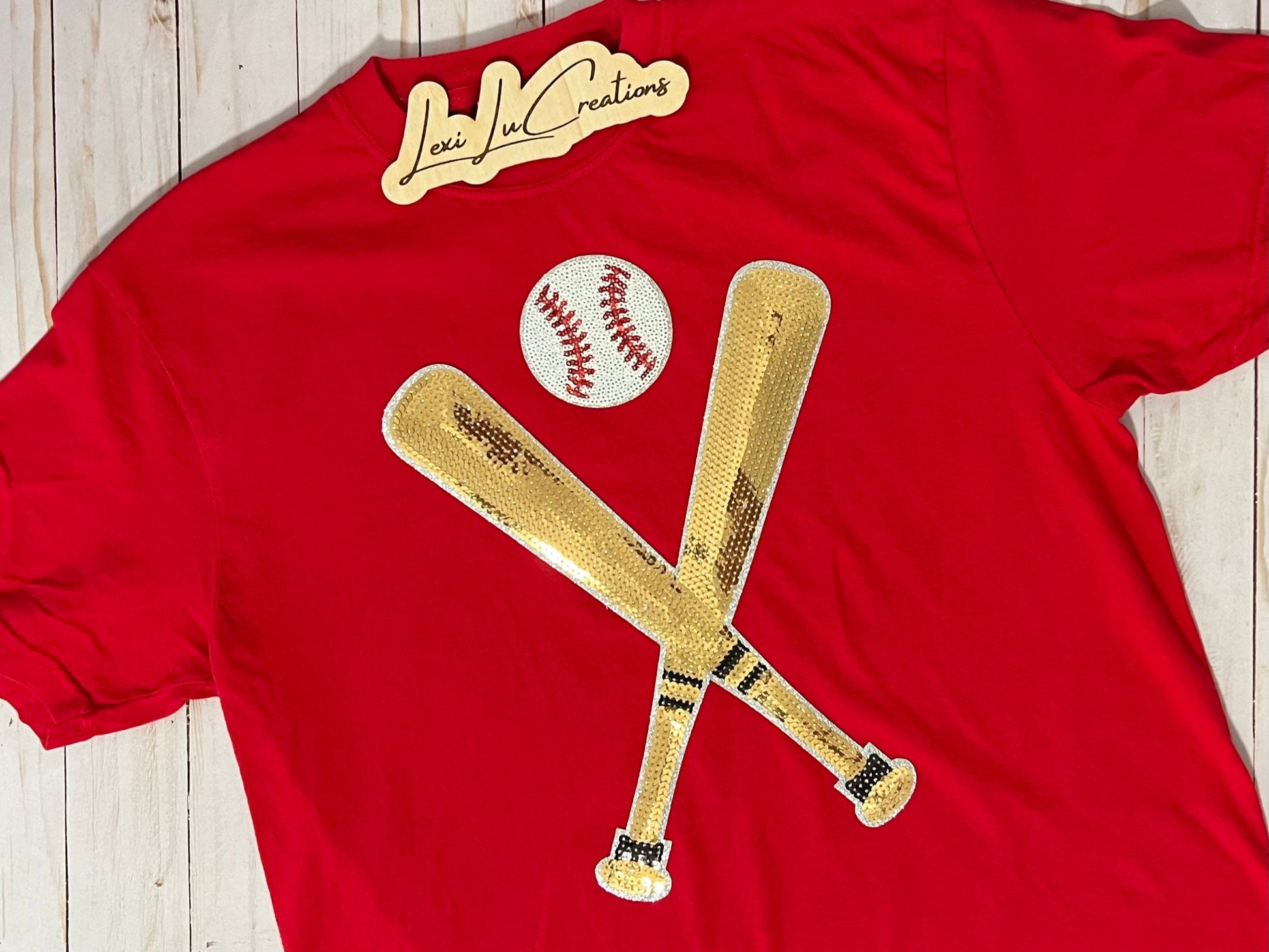 Baseball Bat and Ball Iron On Patch | Softball Sequin Patch | Baseball Sequin Patch | Gameday Sequin Patch | Sequin Patch