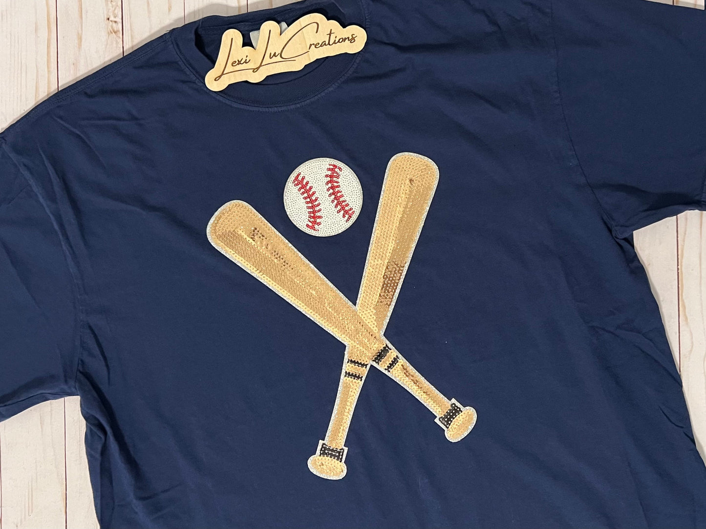 Baseball Bat and Ball Iron On Patch | Softball Sequin Patch | Baseball Sequin Patch | Gameday Sequin Patch | Sequin Patch