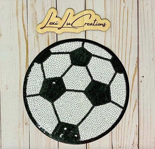 Soccer Ball Sequin Iron On Patch | Gameday Sequin Patch | Sequin Patch