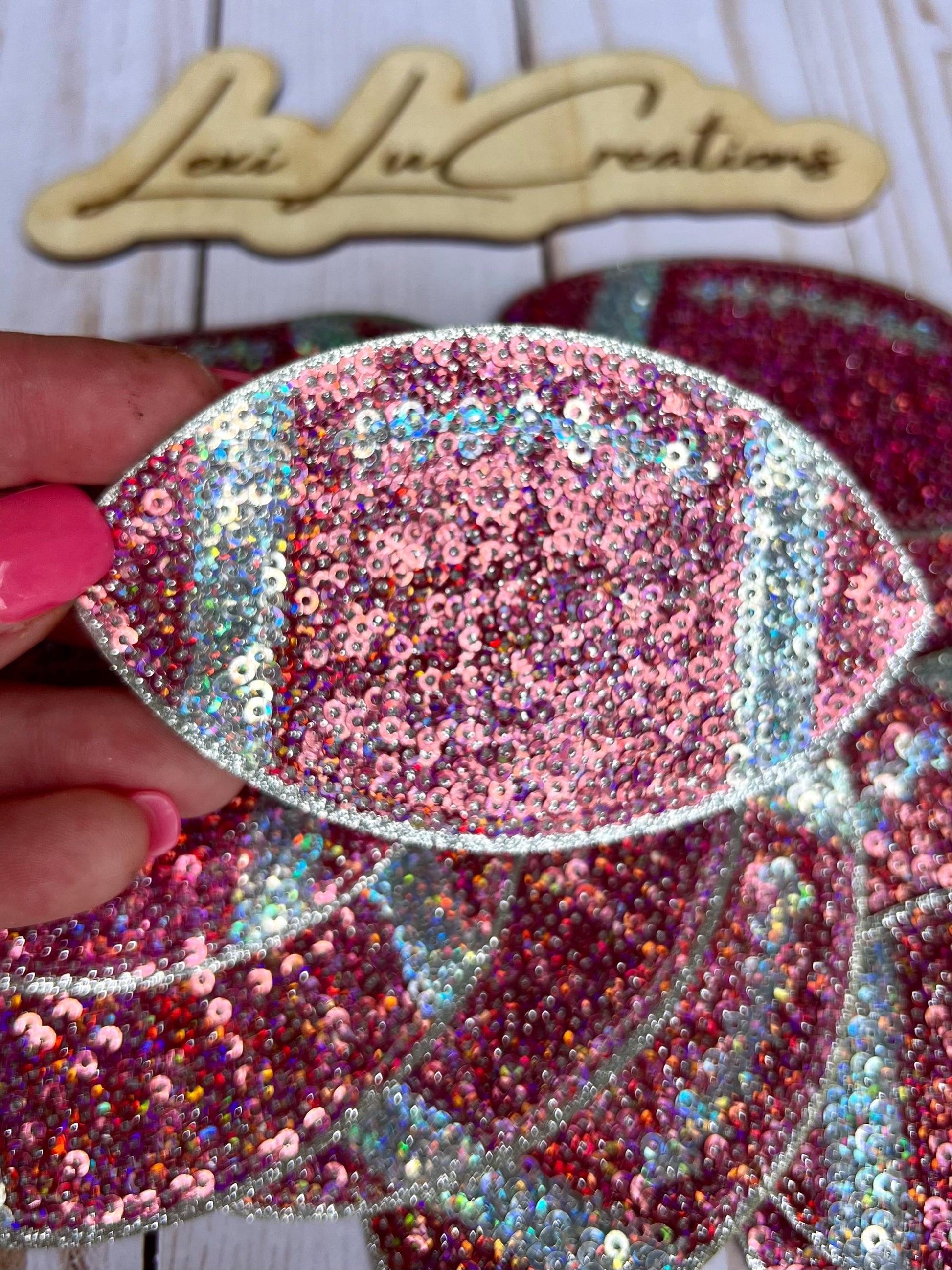 Football Sequin Iron On Patches | Game Day Hat Patch | Sequin Patch