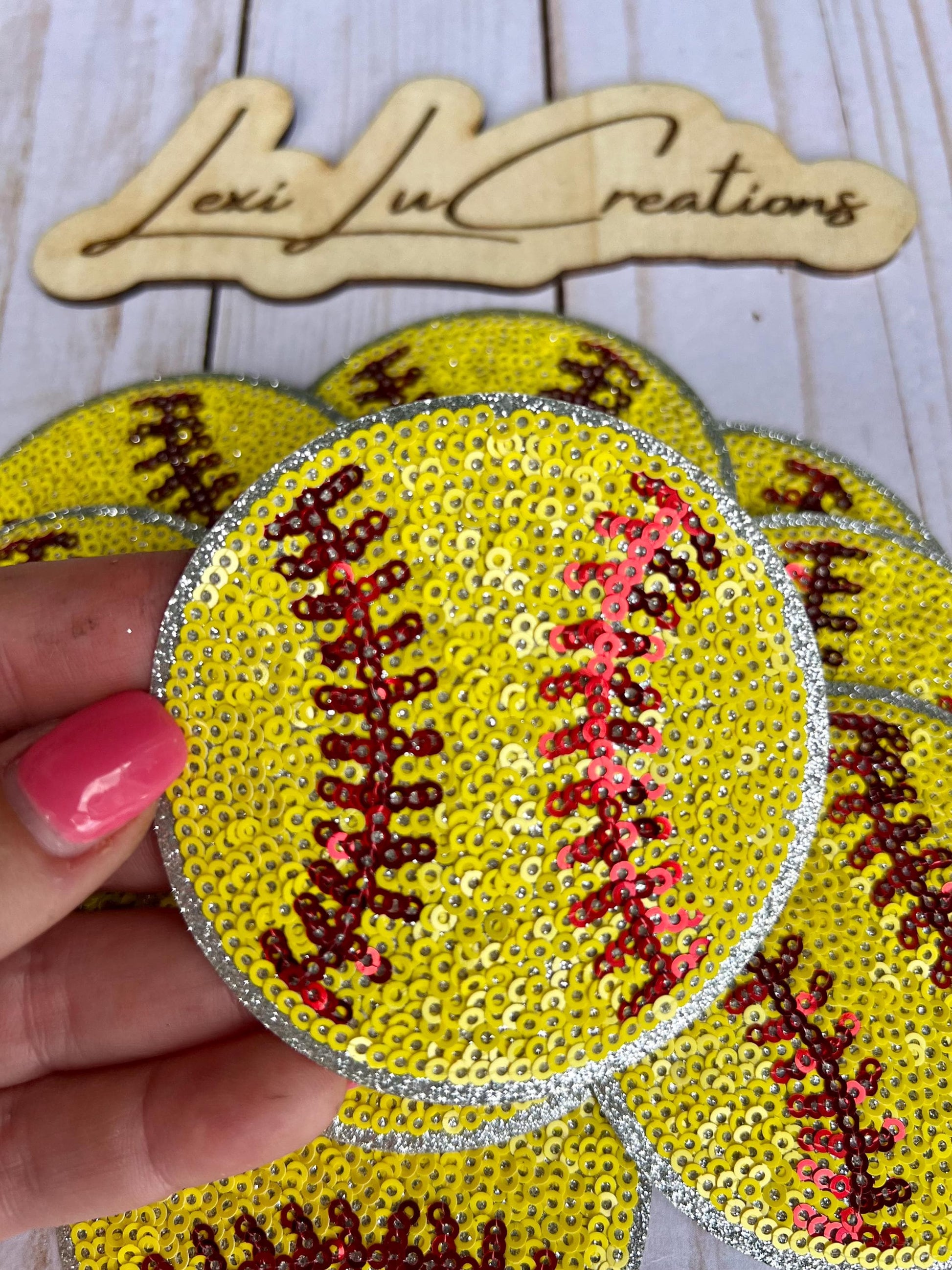 Baseball Softball | Iron On Patch | Softball Sequin Patch | Baseball Sequin Patch | Gameday Sequin Patch | Sequin Patch