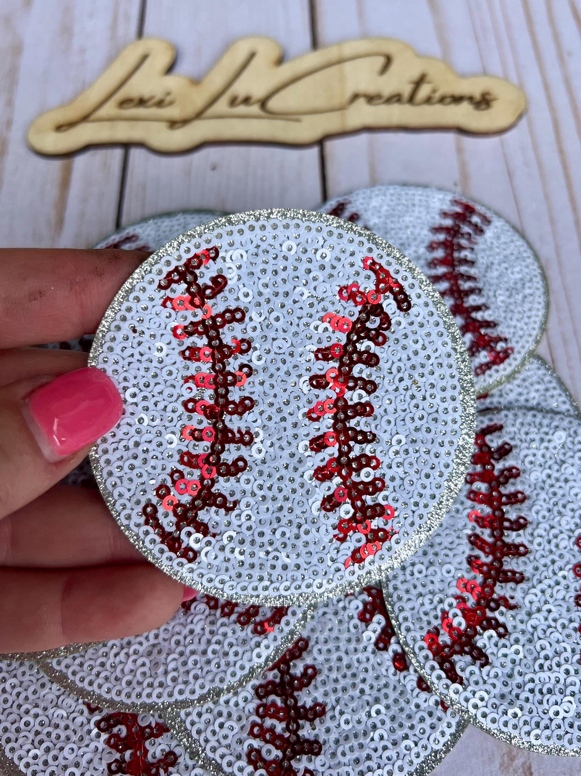 Baseball Softball | Iron On Patch | Softball Sequin Patch | Baseball Sequin Patch | Gameday Sequin Patch | Sequin Patch