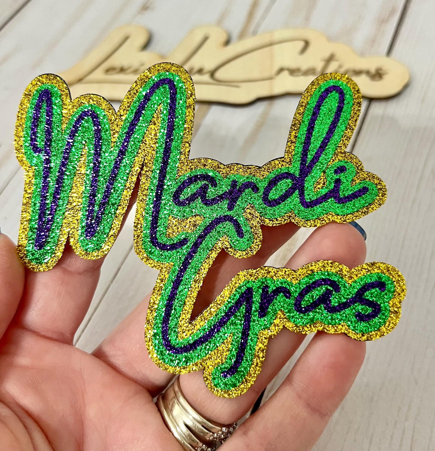 Custom Mardi Gras Glitter Iron On Patch | Custom Word Iron On Patch | Custom Name Patch | Hat Patch