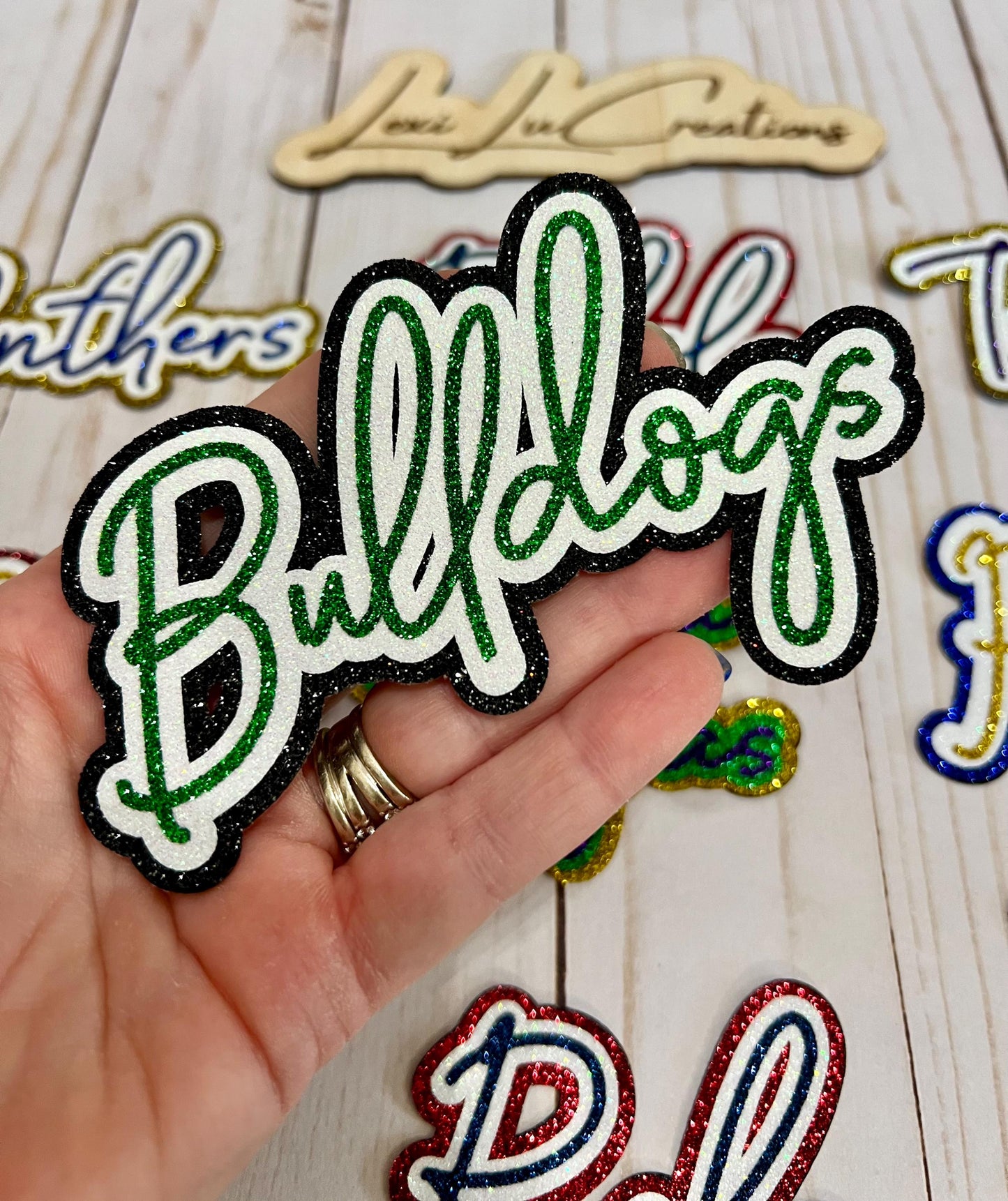 Custom SINGLE Word 12 in Glitter Iron On Patch | Custom Word Iron On Patch | Custom Name Patch | Hat Patch | Custom Patch