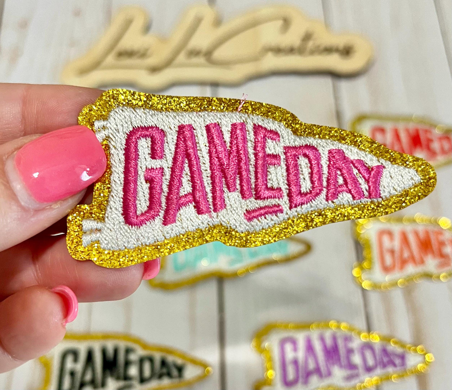 Game Day Embroidered Flag Patch | Pennant Iron On Patch