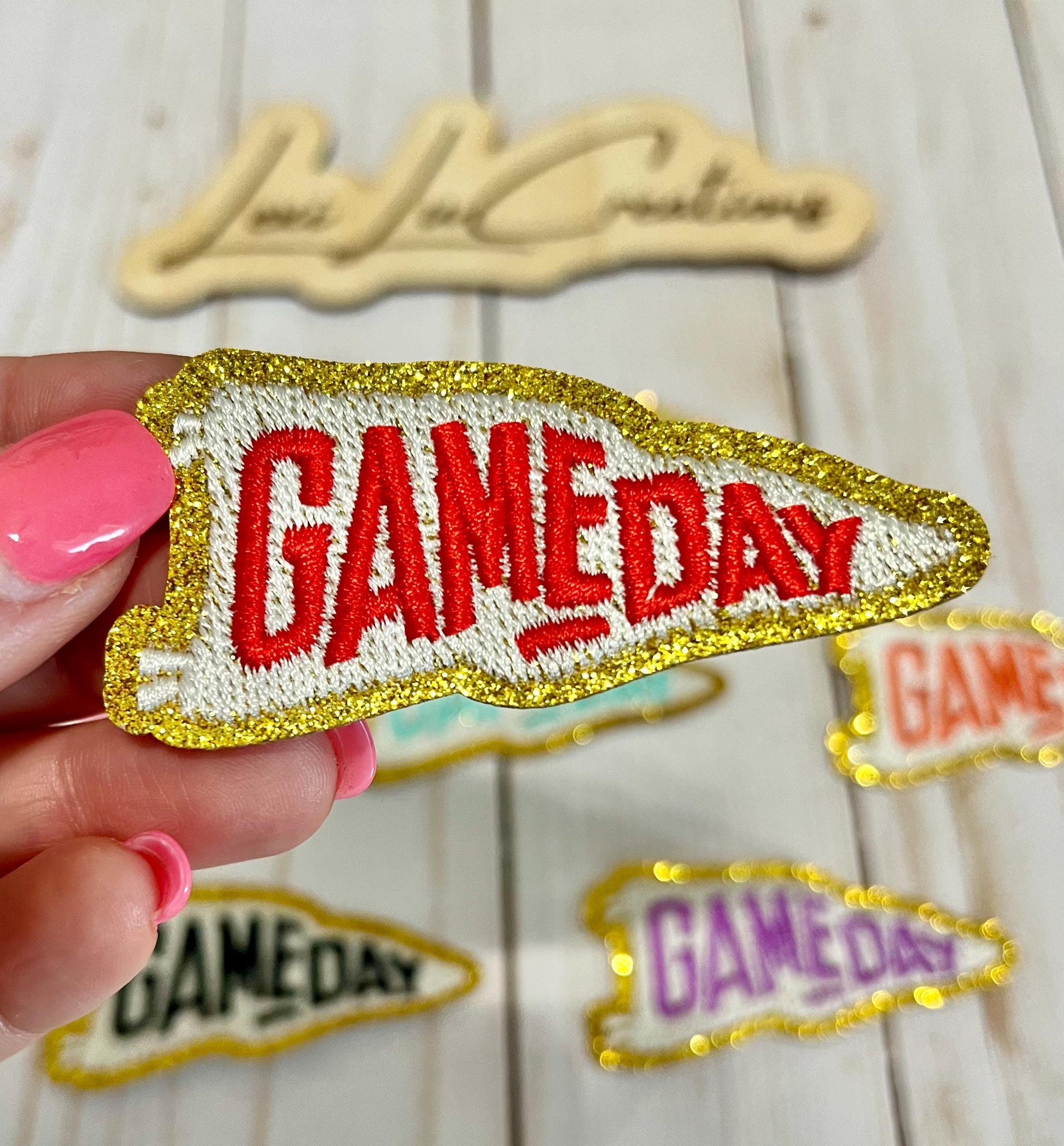 Game Day Embroidered Flag Patch | Pennant Iron On Patch