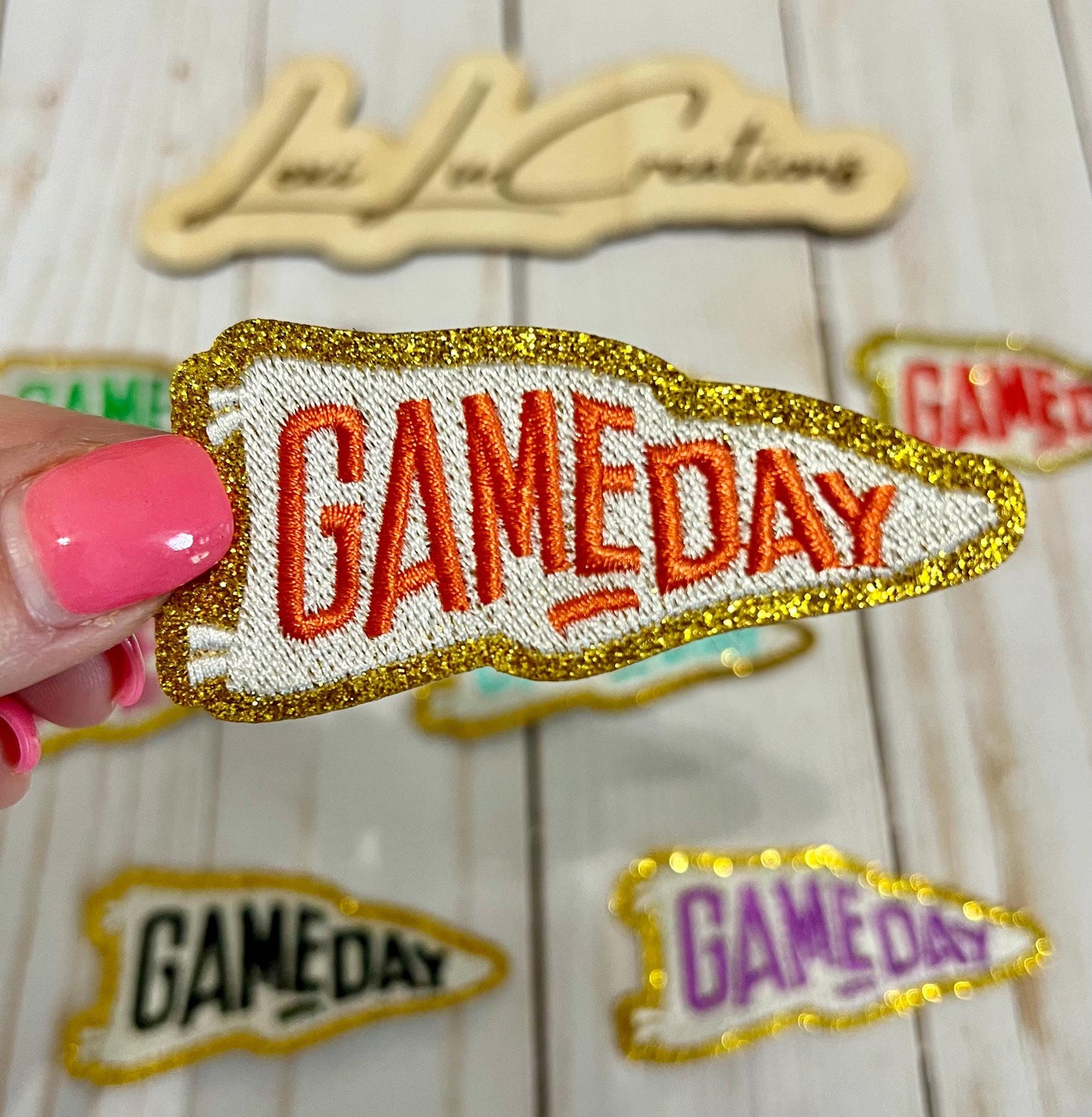 Game Day Embroidered Flag Patch | Pennant Iron On Patch