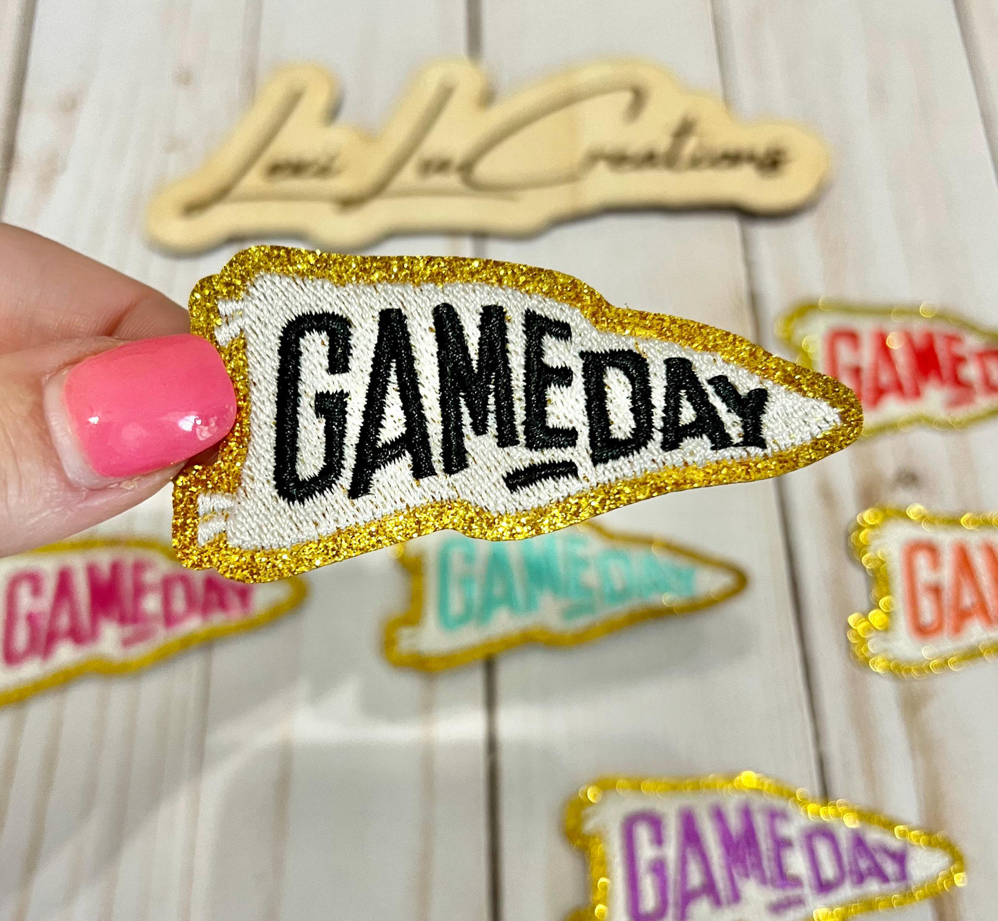 Game Day Embroidered Flag Patch | Pennant Iron On Patch