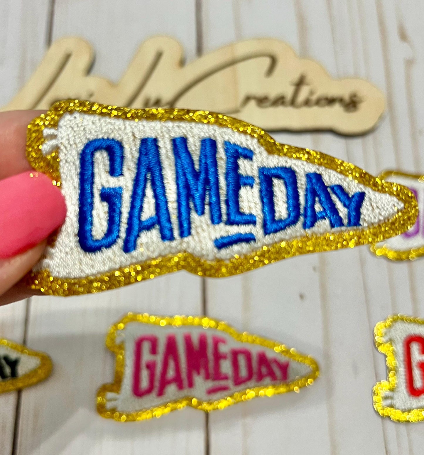 Game Day Embroidered Flag Patch | Pennant Iron On Patch