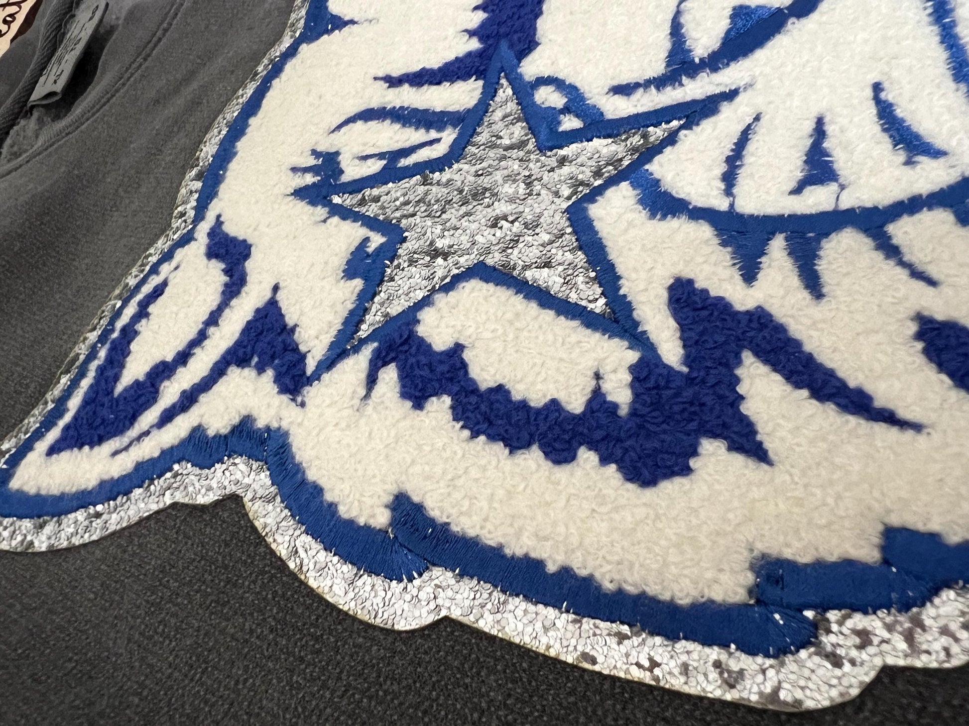 WILDCAT Mascot Patch Sweatshirt | Blue and White Chenille Patch | Preppy Wildcats | Kentucky Patch