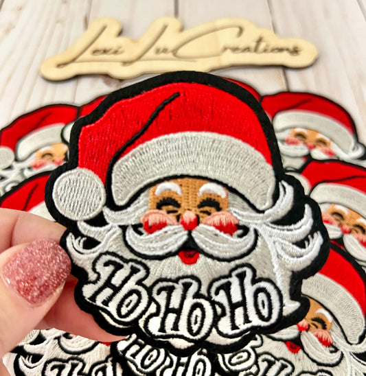 Ho Ho Ho Santa Iron On Patch | Hat Patch | Embroidered Patch | Christmas | Holiday