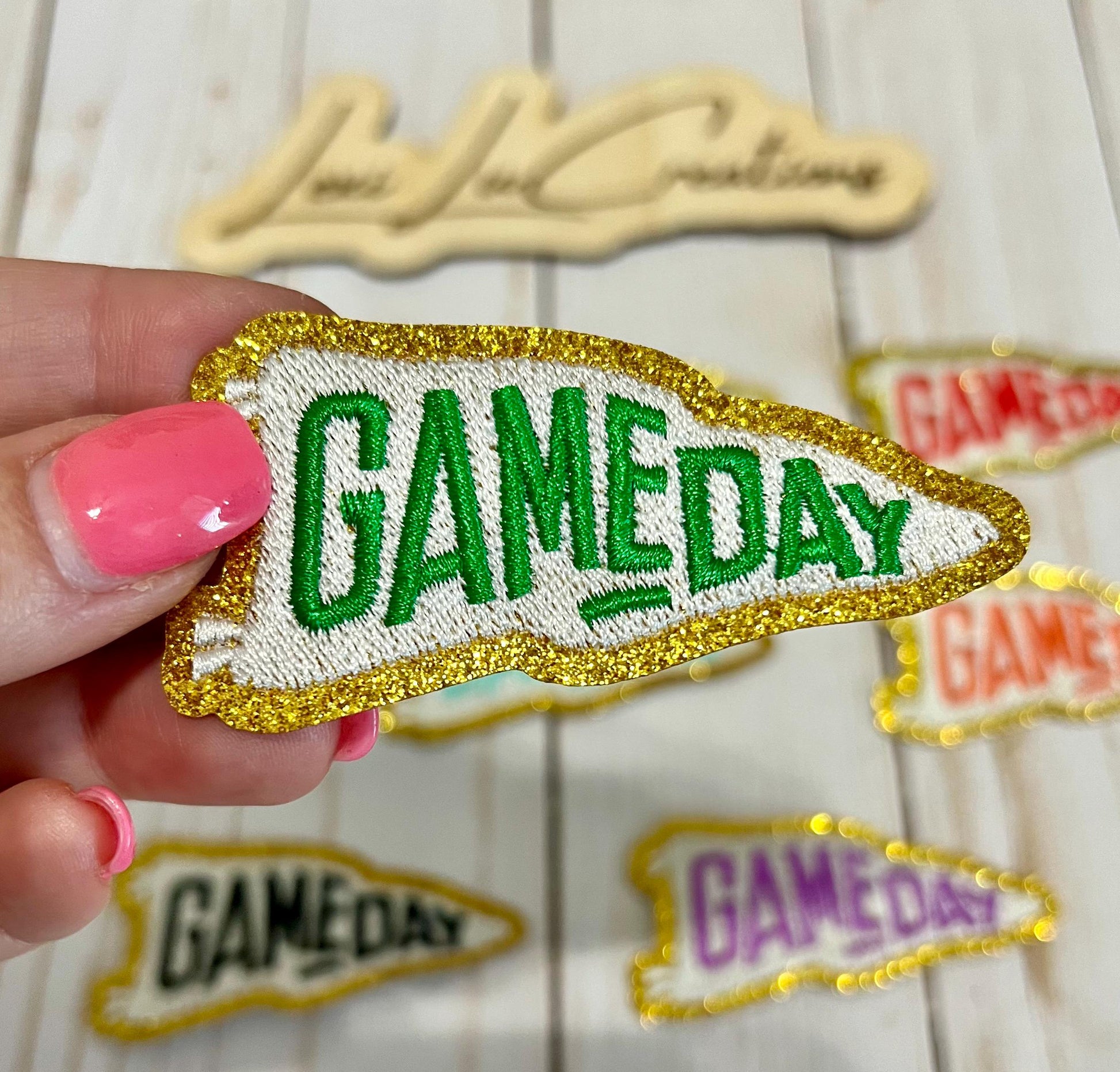Game Day Embroidered Flag Patch | Pennant Iron On Patch
