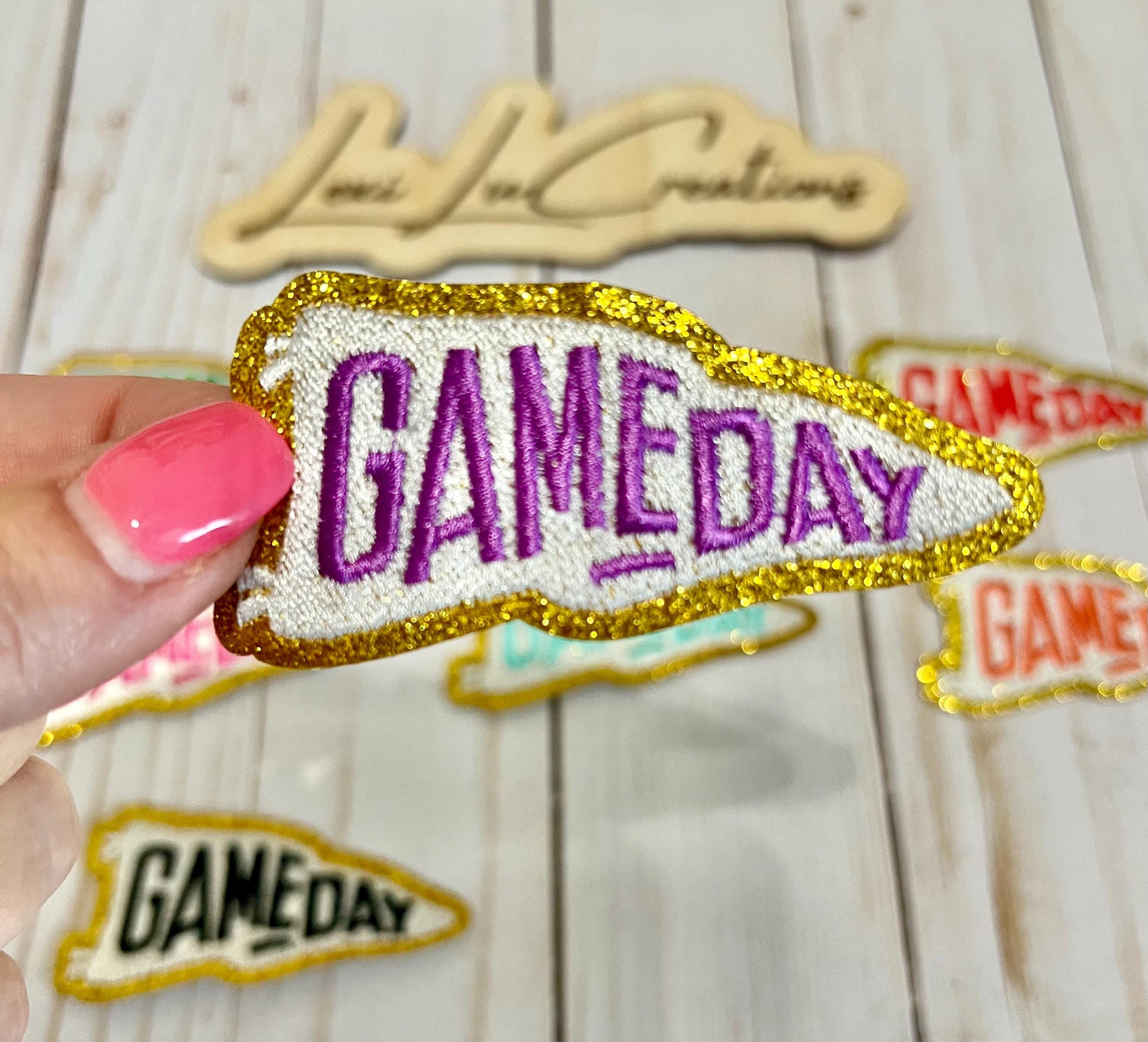 Game Day Embroidered Flag Patch | Pennant Iron On Patch