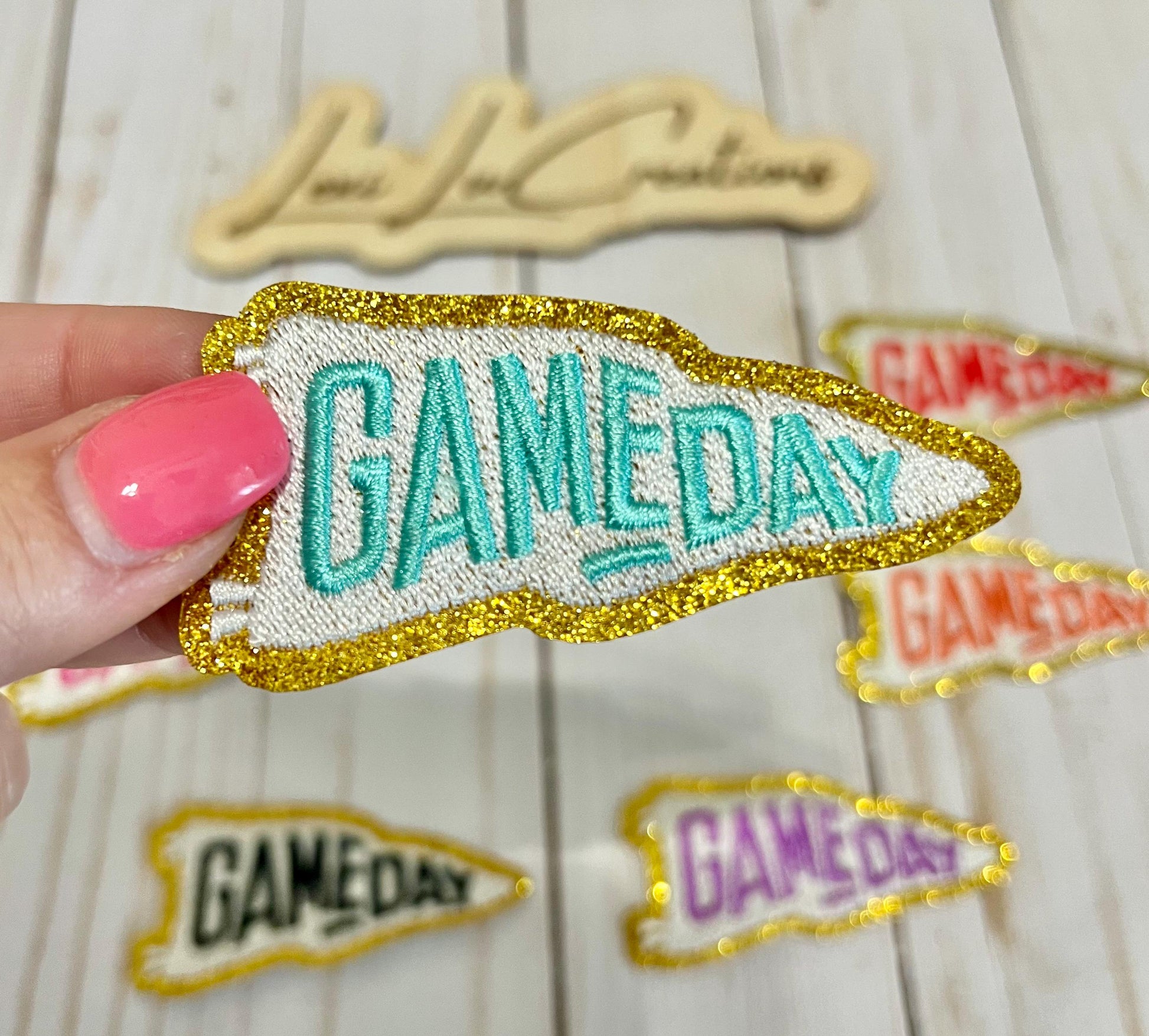 Game Day Embroidered Flag Patch | Pennant Iron On Patch