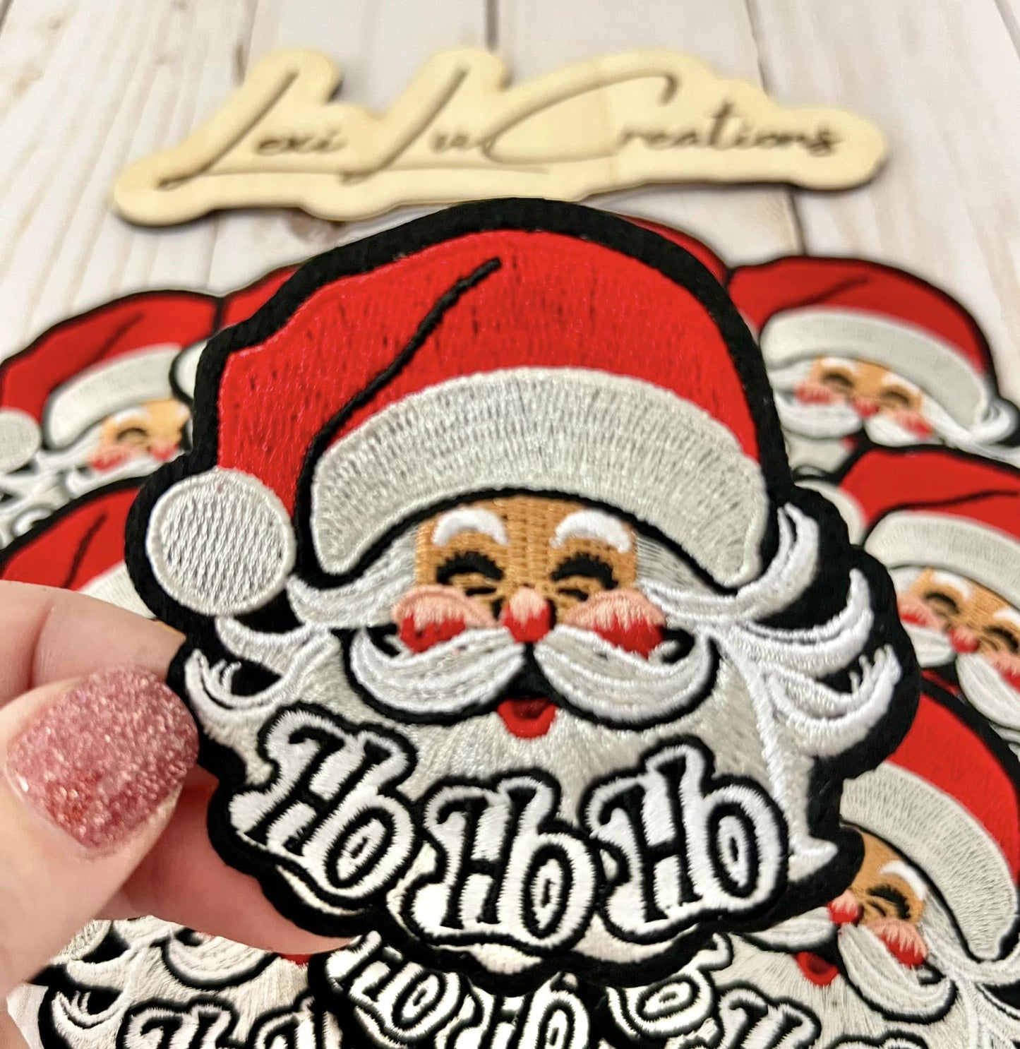 Ho Ho Ho Santa Iron On Patch | Sequin Shirt Patch | Christmas | Holiday
