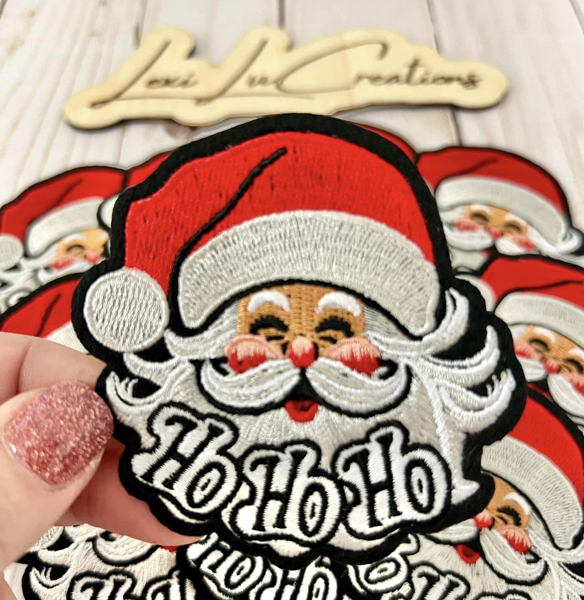 Ho Ho Ho Santa Iron On Patch | Sequin Shirt Patch | Christmas | Holiday