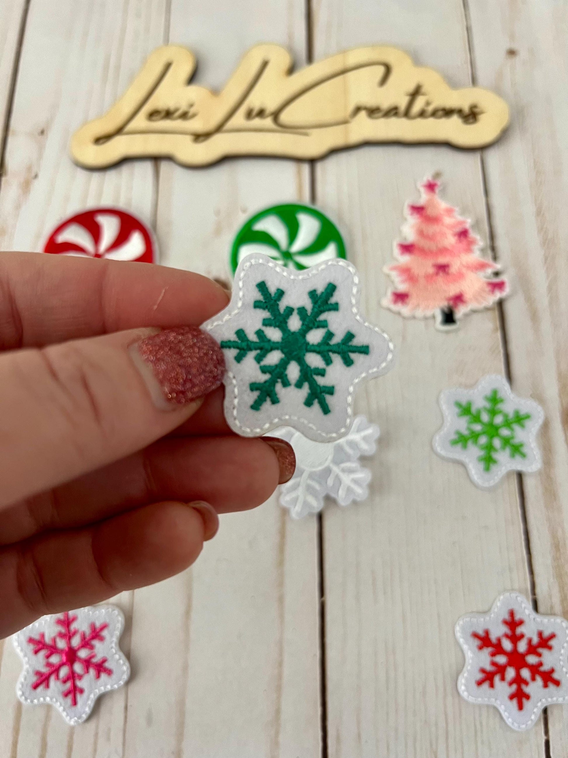 Christmas Iron On Patches | Hat Patch | Embroidered Patch | Christmas | Holiday | Candy | Ornament Snowman | Pink Tree | Snowflakes
