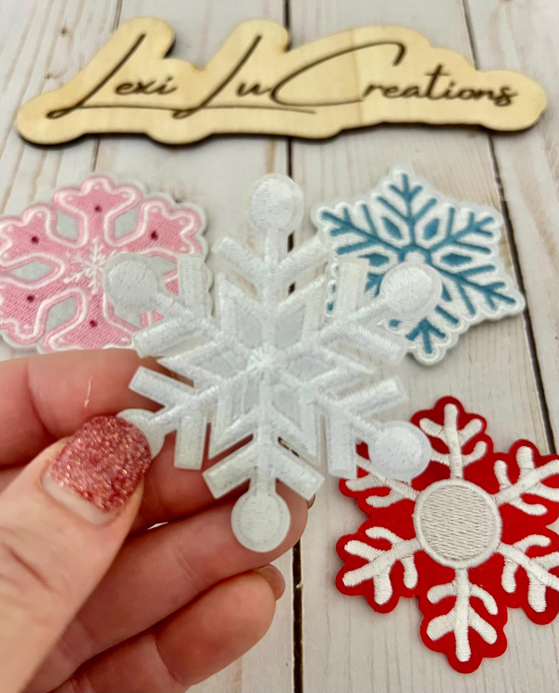 Snowflake Iron On Patches | Hat Patch | Embroidered Patch | Christmas | Holiday
