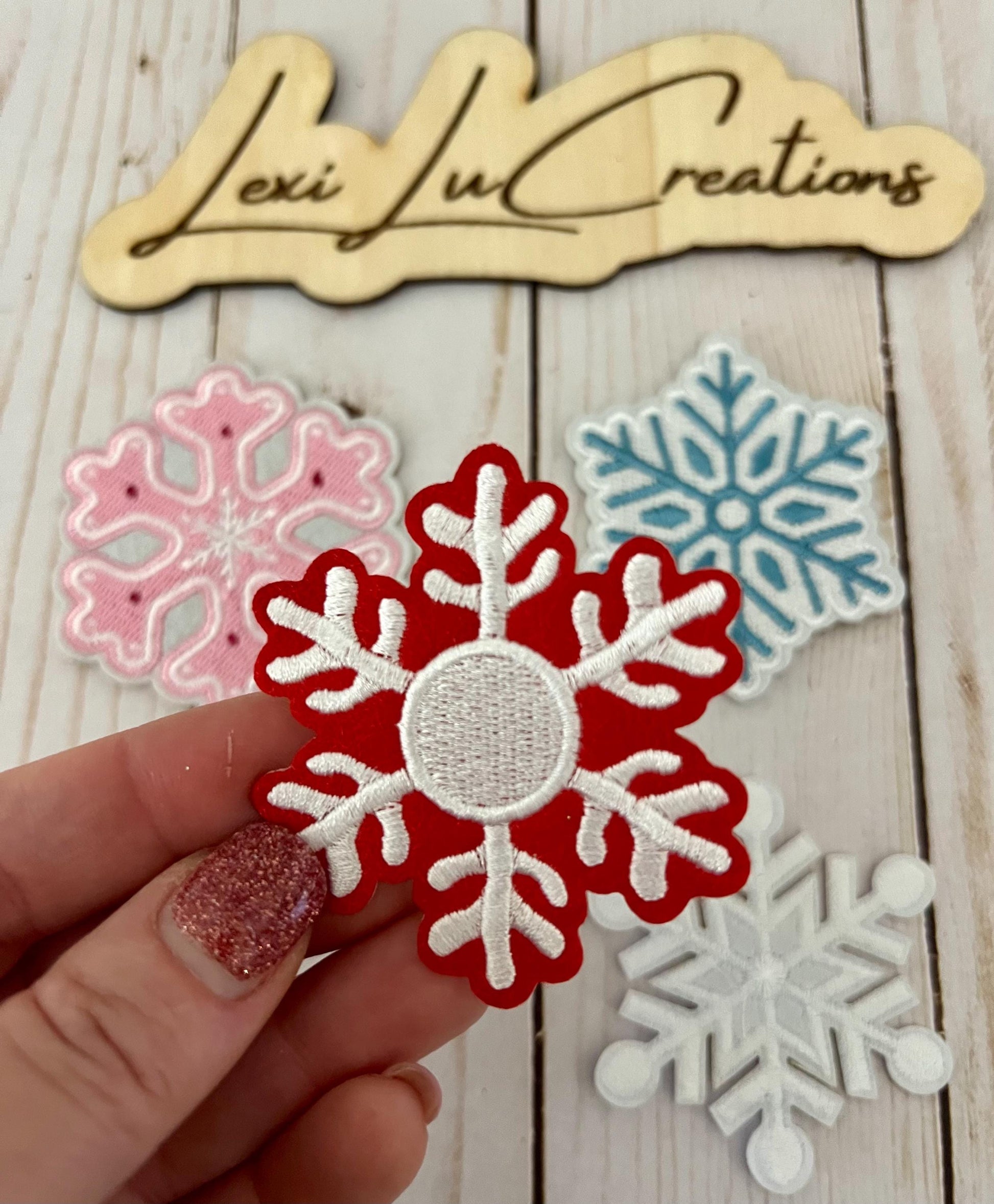 Snowflake Iron On Patches | Hat Patch | Embroidered Patch | Christmas | Holiday