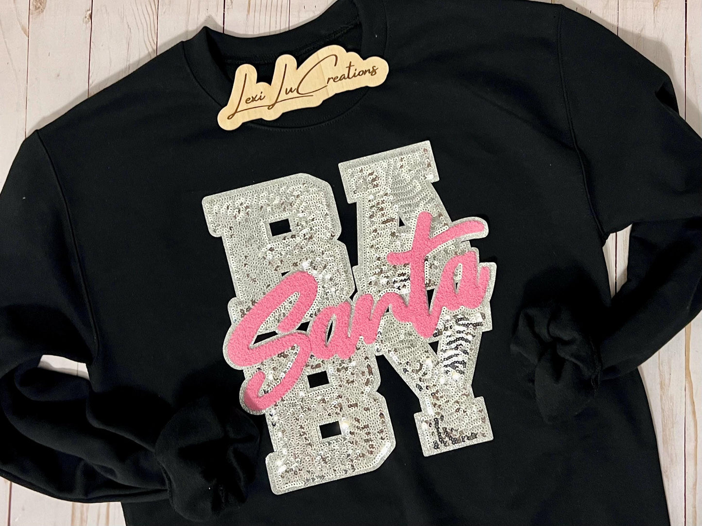 Santa Baby Iron On Patch | Sequin and Chenille Shirt Patch | Christmas | Holiday