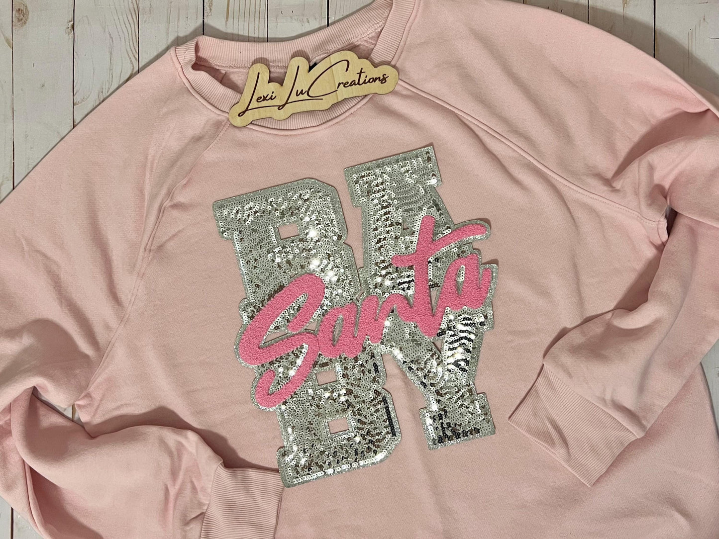 Santa Baby Iron On Patch | Sequin and Chenille Shirt Patch | Christmas | Holiday