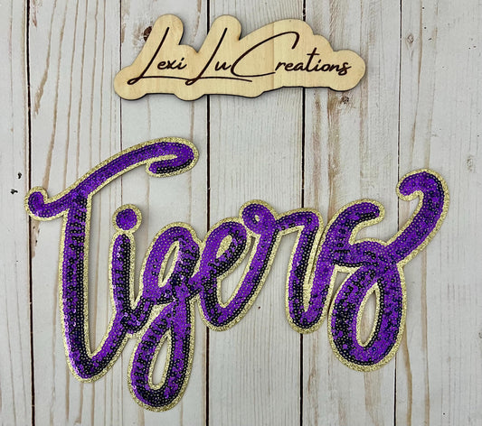 Purple and Gold Star Sequin Patch | Iron On Patch | Sequin Patch