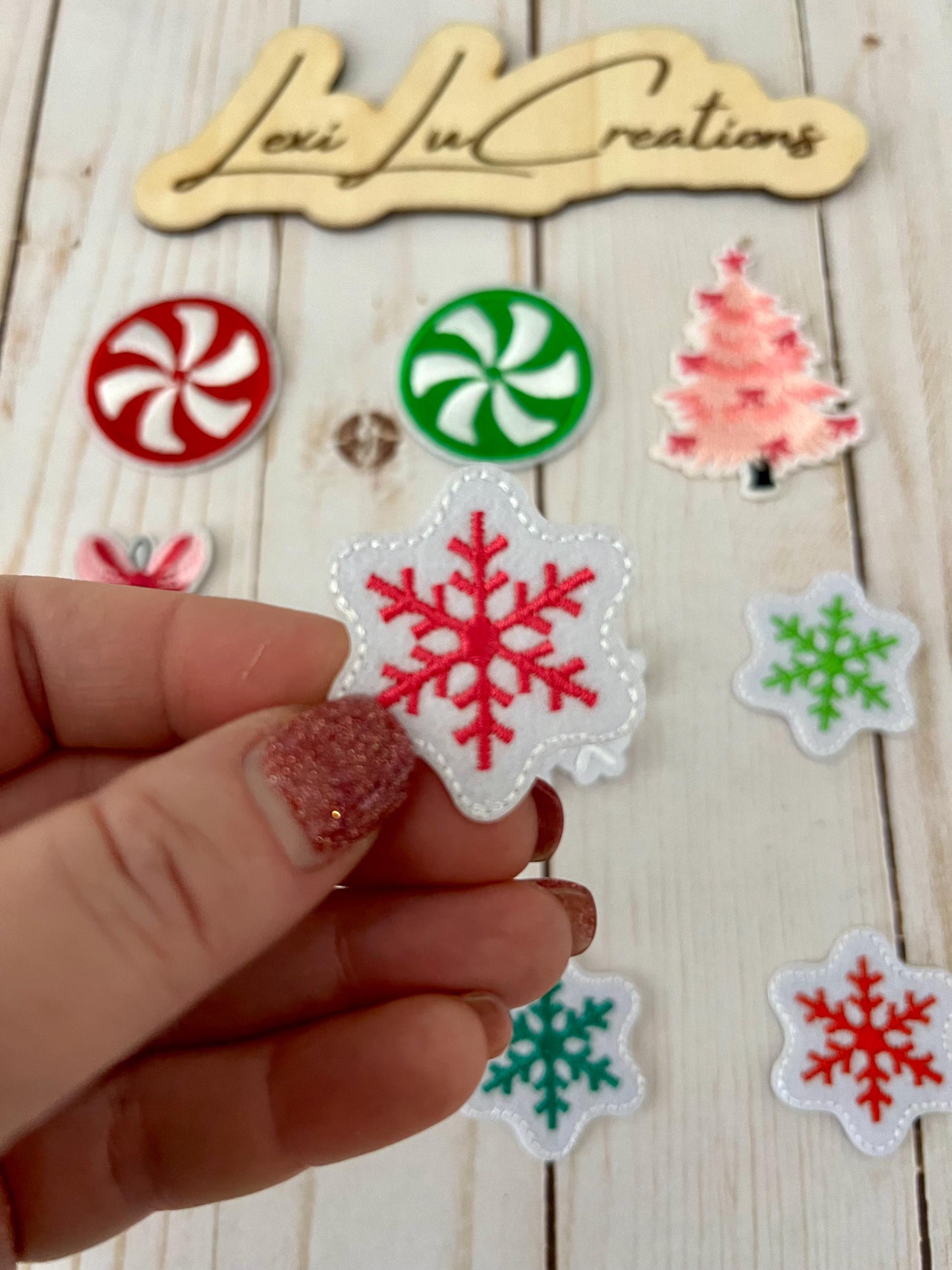 Christmas Iron On Patches | Hat Patch | Embroidered Patch | Christmas | Holiday | Candy | Ornament Snowman | Pink Tree | Snowflakes
