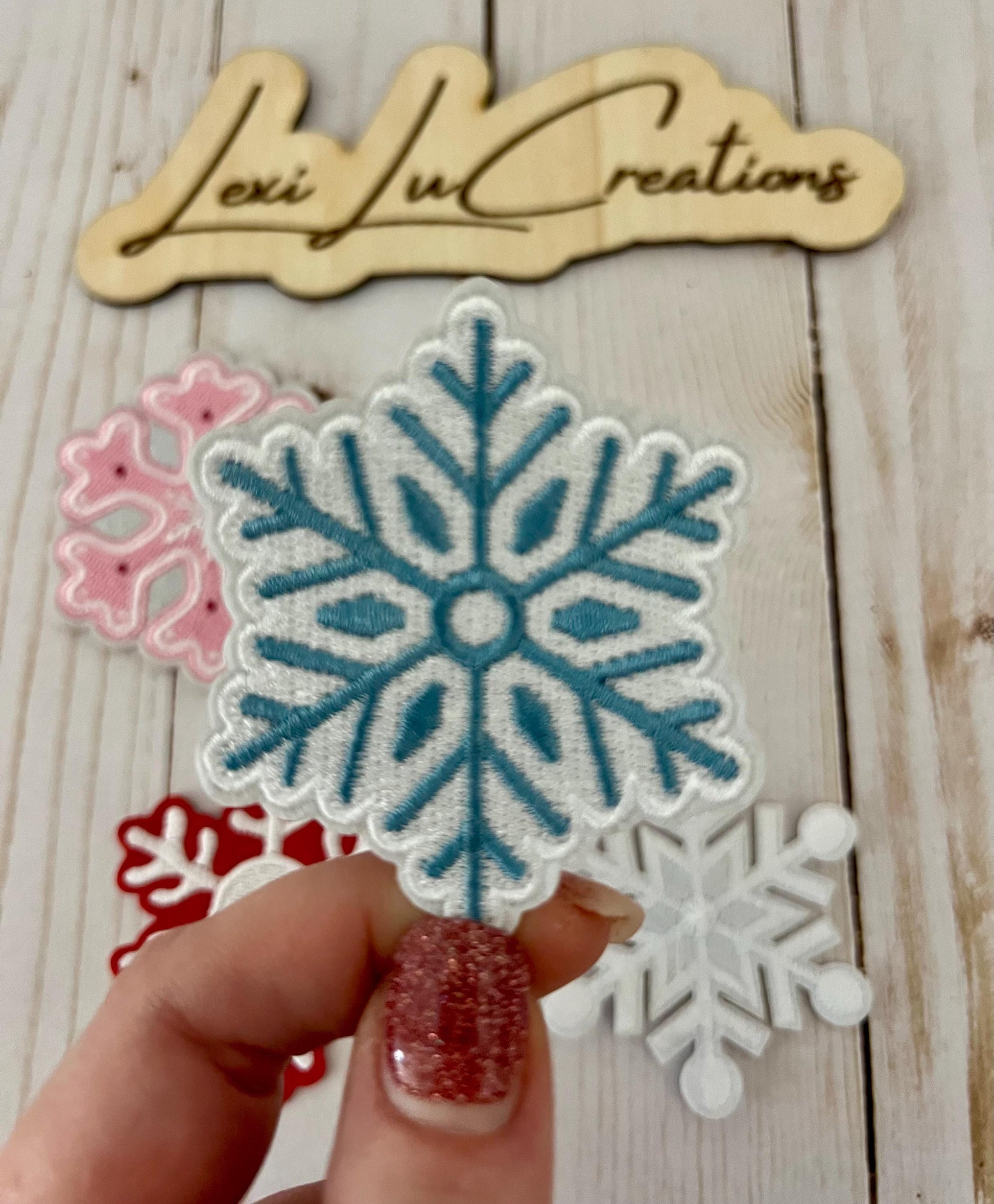 Snowflake Iron On Patches | Hat Patch | Embroidered Patch | Christmas | Holiday