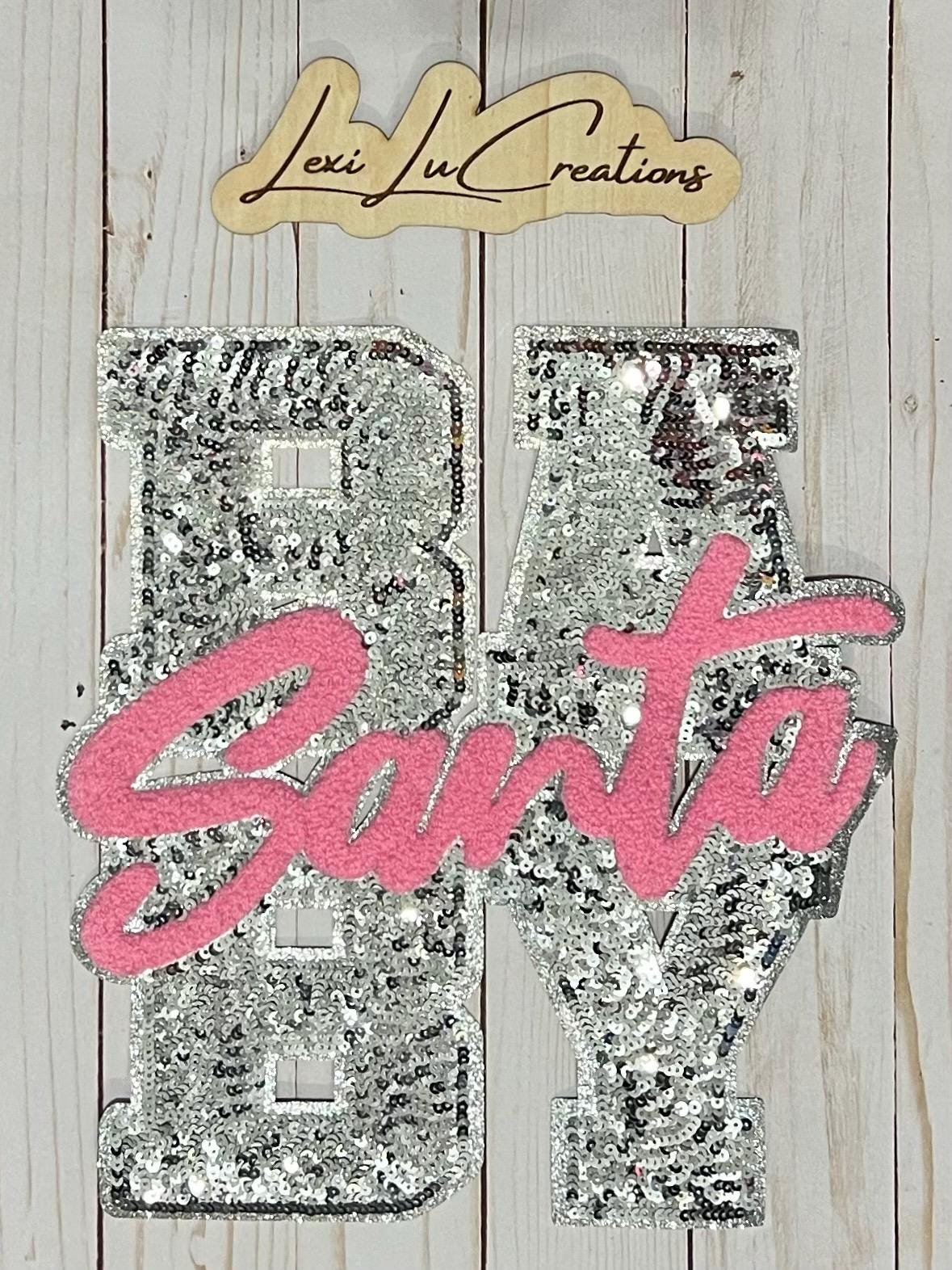 Santa Baby Iron On Patch | Sequin and Chenille Shirt Patch | Christmas | Holiday