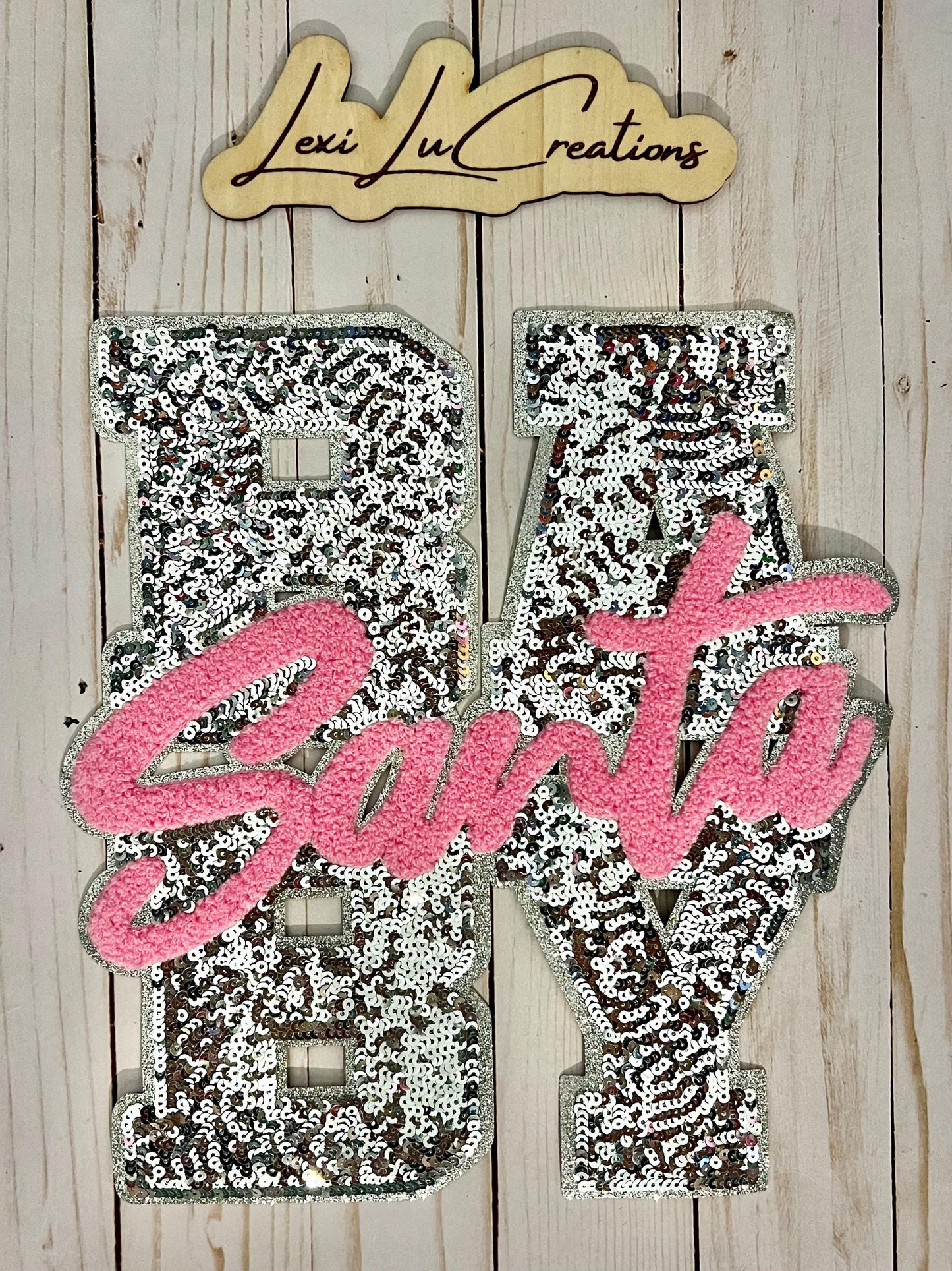 Santa Baby Iron On Patch | Sequin and Chenille Shirt Patch | Christmas | Holiday