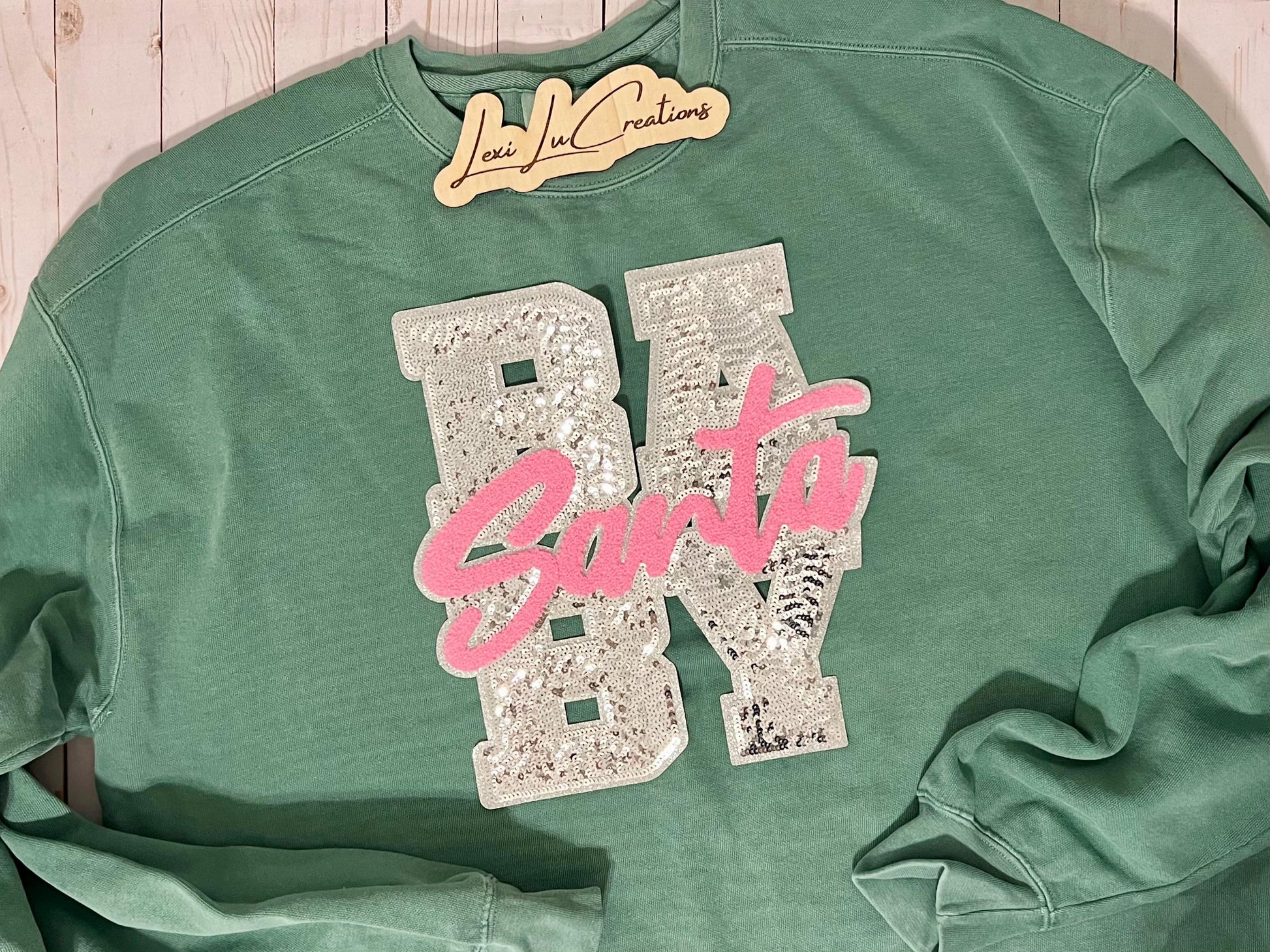 Santa Baby Iron On Patch | Sequin and Chenille Shirt Patch | Christmas | Holiday