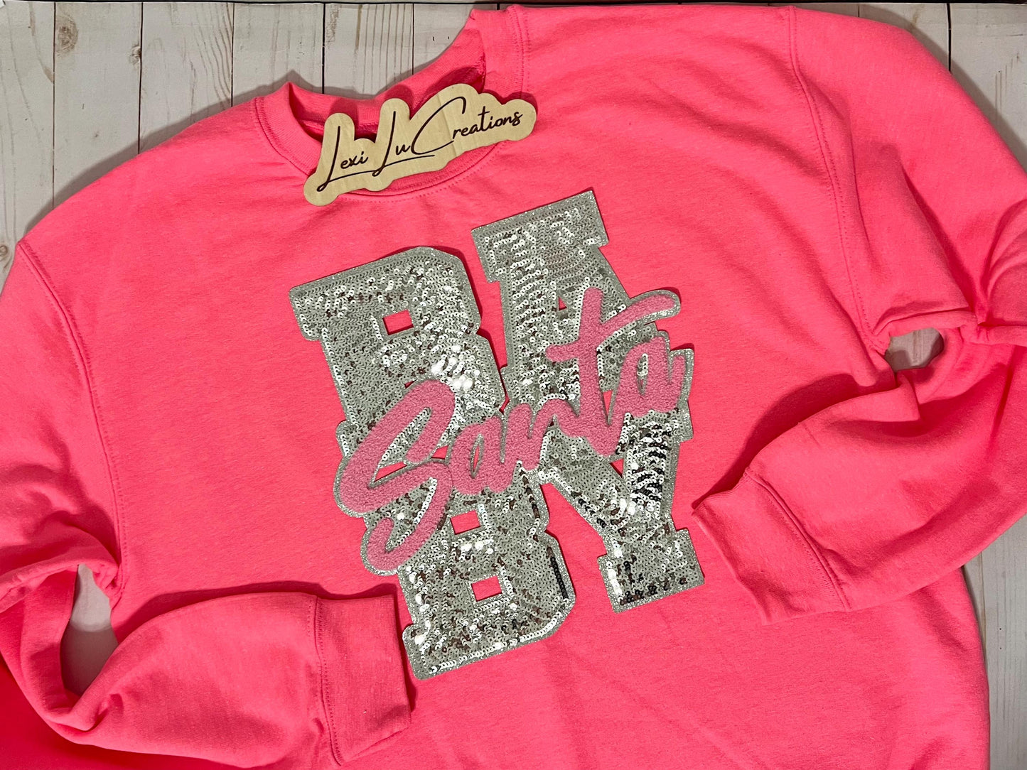 Santa Baby Iron On Patch | Sequin and Chenille Shirt Patch | Christmas | Holiday