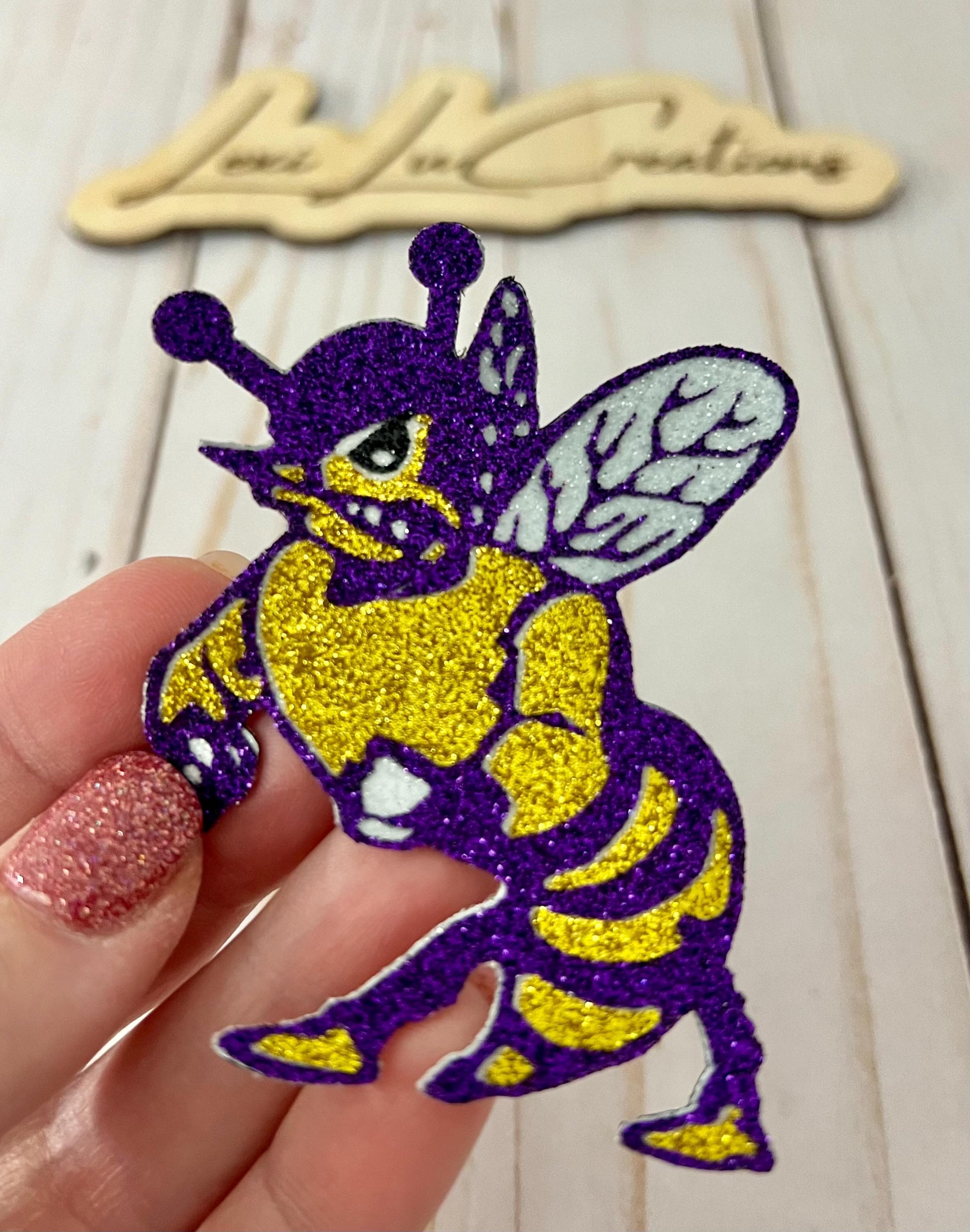 Custom Logo Picture 8 in Mascot Glitter Iron On Patch | Custom PNG Iron On Patch | Custom Picture Patch | Hat Patch | Game Day Patch