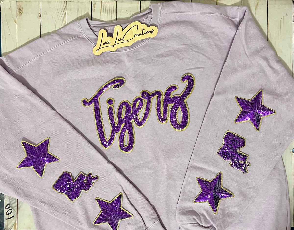 Purple & Gold Tigers Sequin Shirt