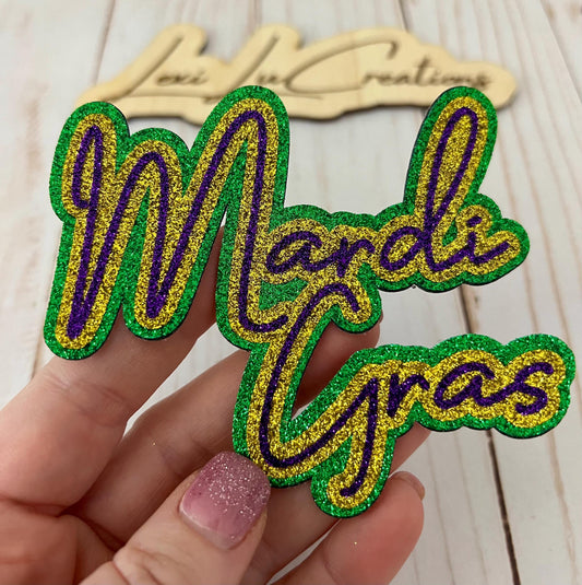 Custom Mardi Gras Glitter Iron On Patch | Custom Word Iron On Patch | Custom Name Patch | Hat Patch