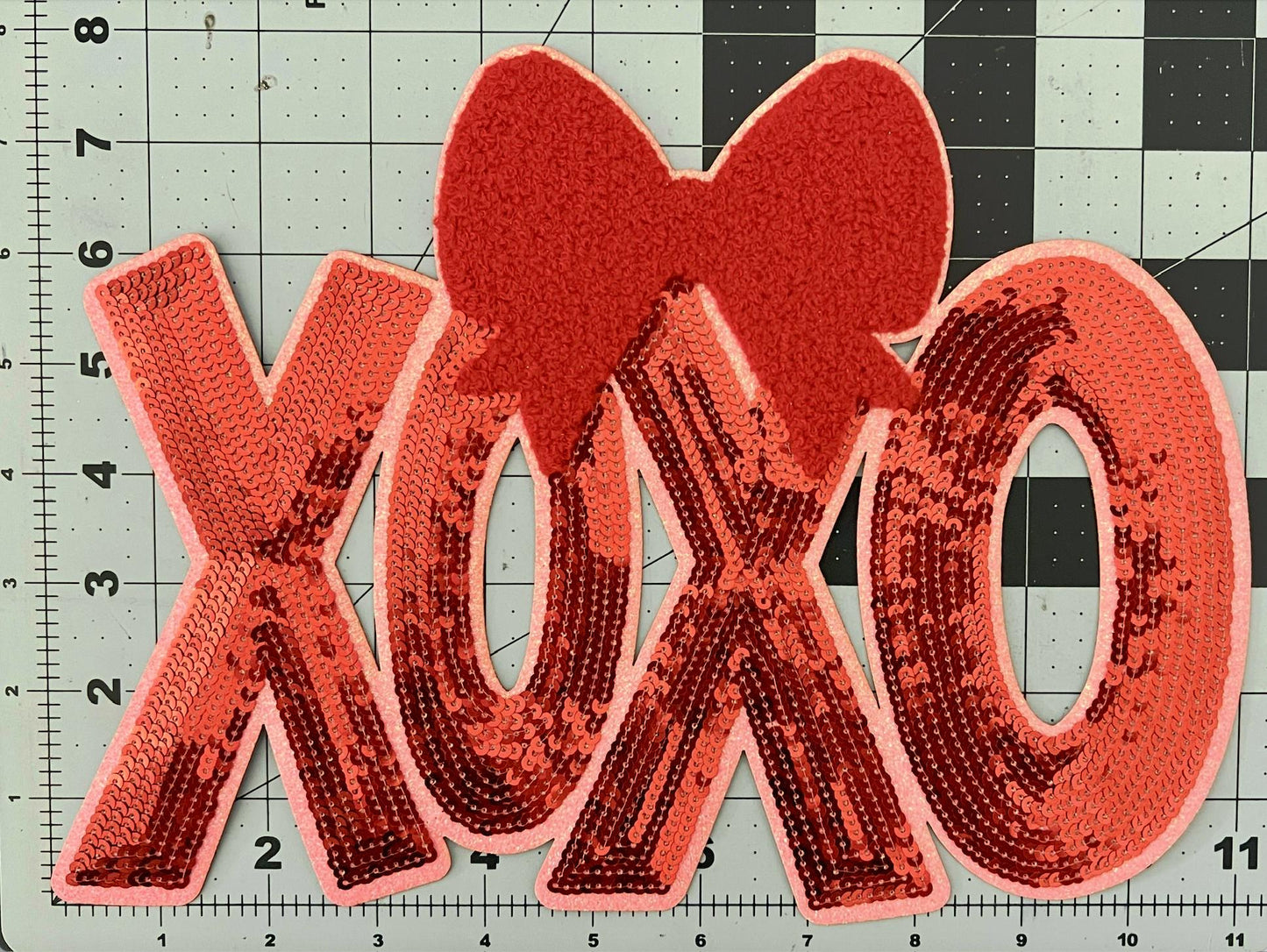 XOXO Sequin Iron On Patch| Valentine's Day Shirt Patch | Galentine's | Red and Pink
